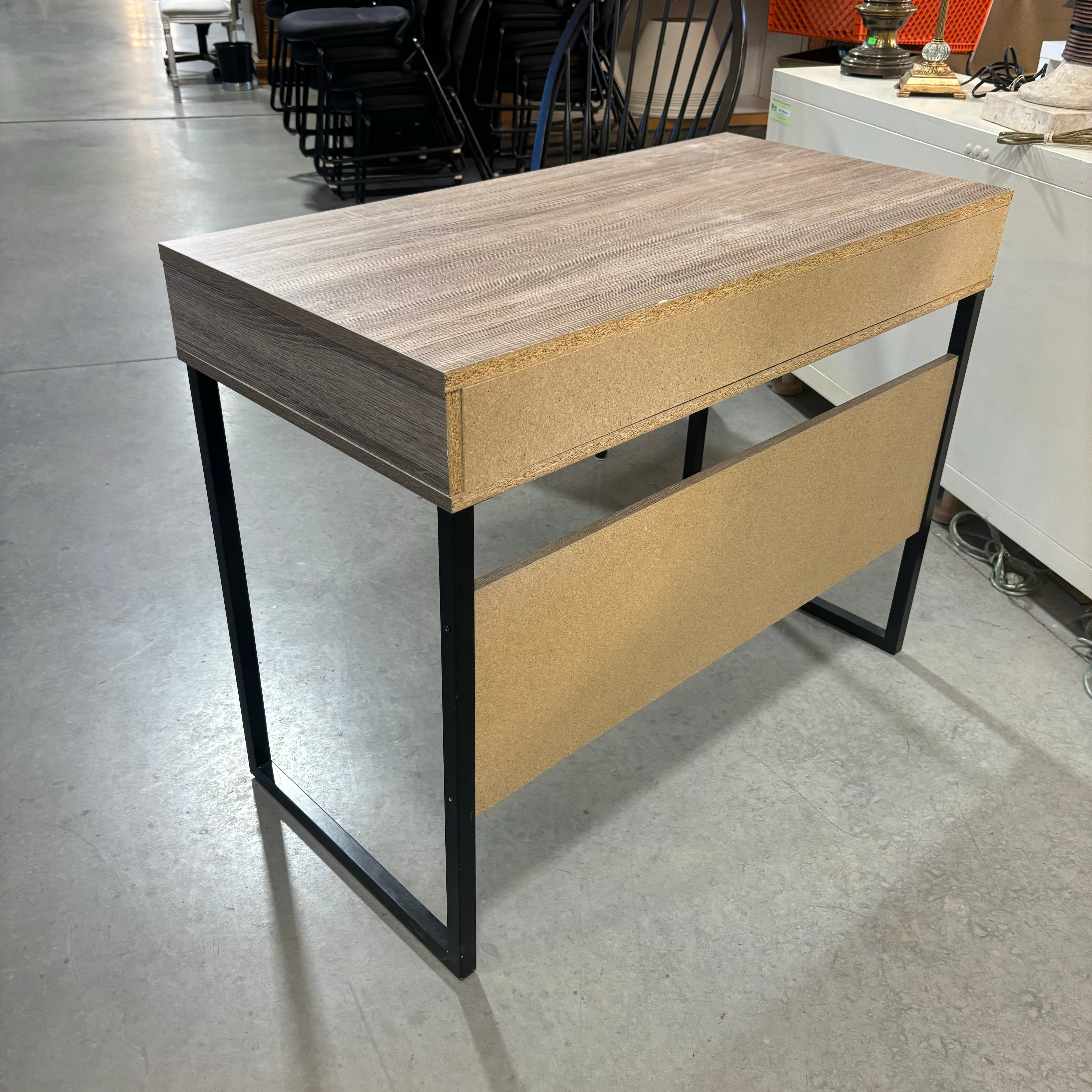 Light Grey Wood Style Laminate 1 Drawer Writing Desk 40"x 21"x 31"