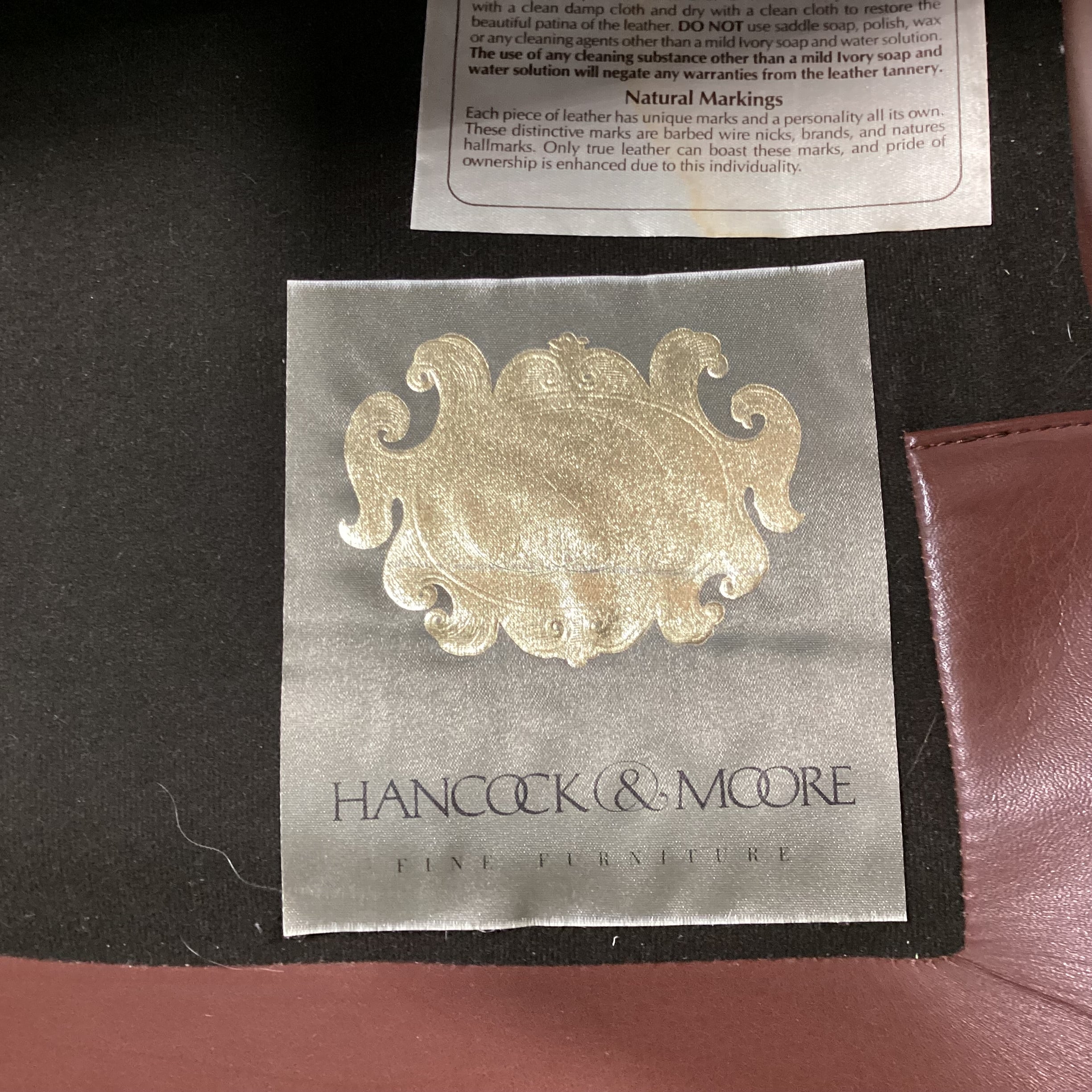 Hancock & Moore Brown Leather Down Mix Sofa 89"x 39"x 35"