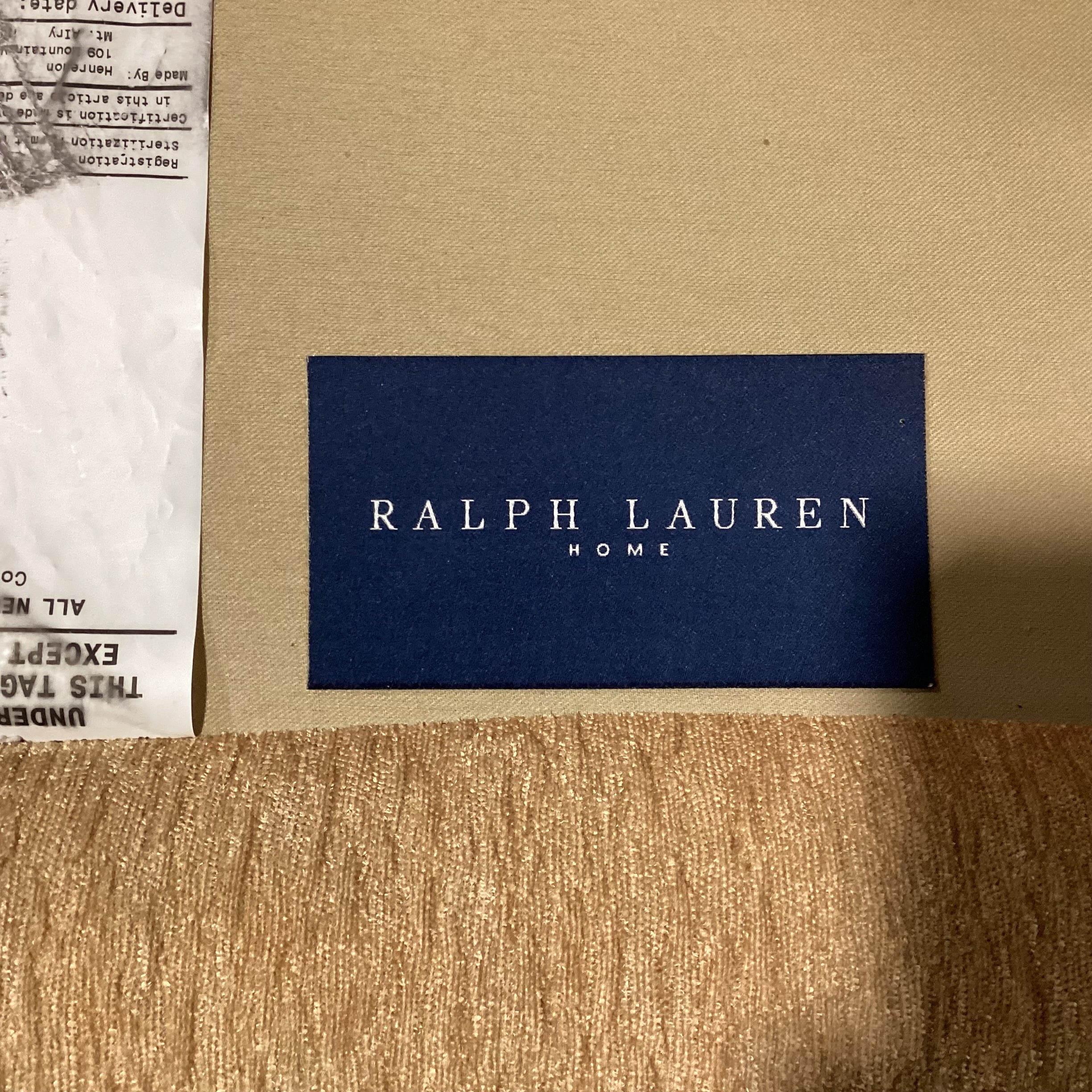 Ralph Lauren St Germain Venetian Gold Chenille Woven Nailhead & Ornate Carved Wood Sofa 103"x 41"x 45"