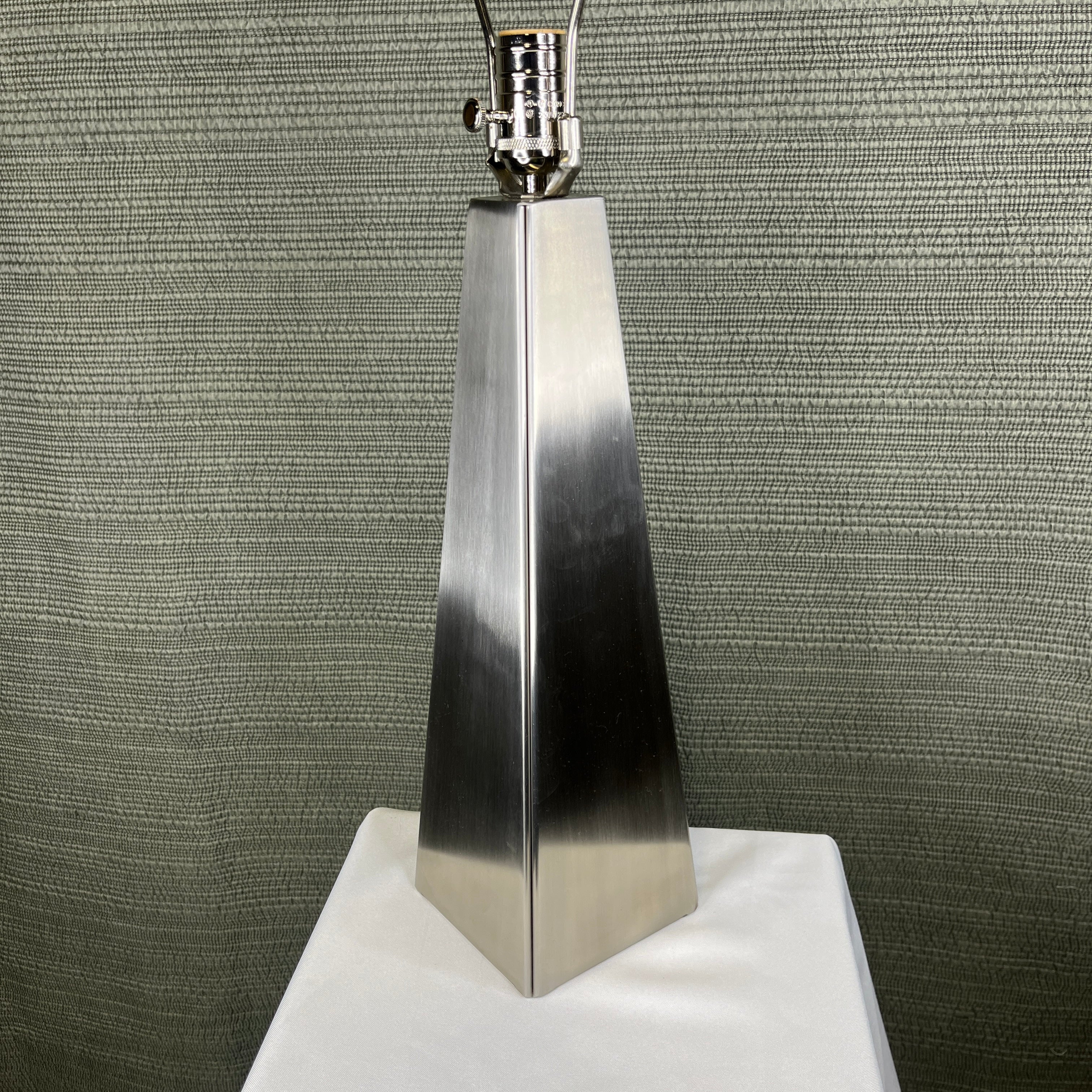 Modern Chrome Tapered Table Lamp 5”x 5”x 22”