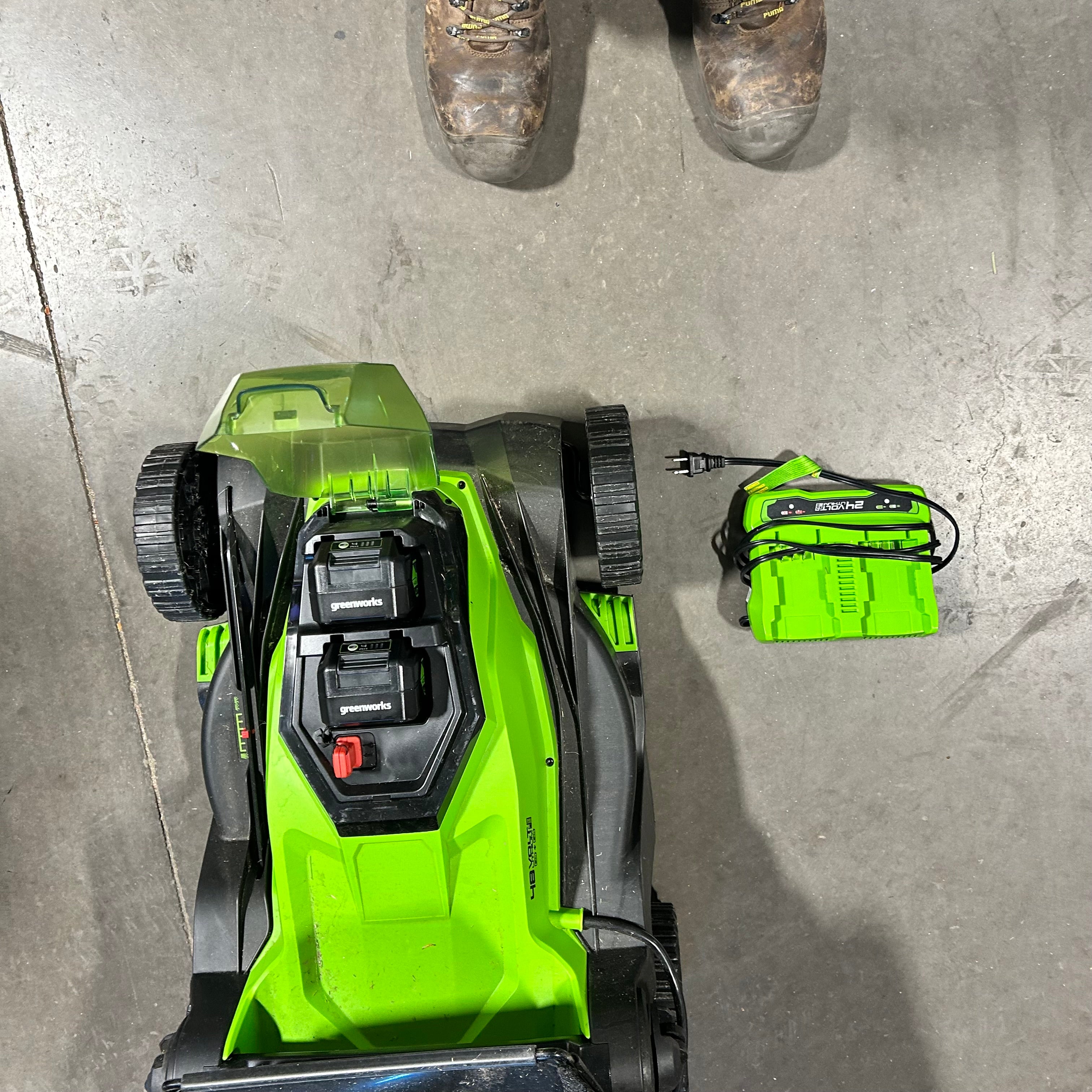 Greenworks 48V Lawn Mower With Charger & 2 Batteries