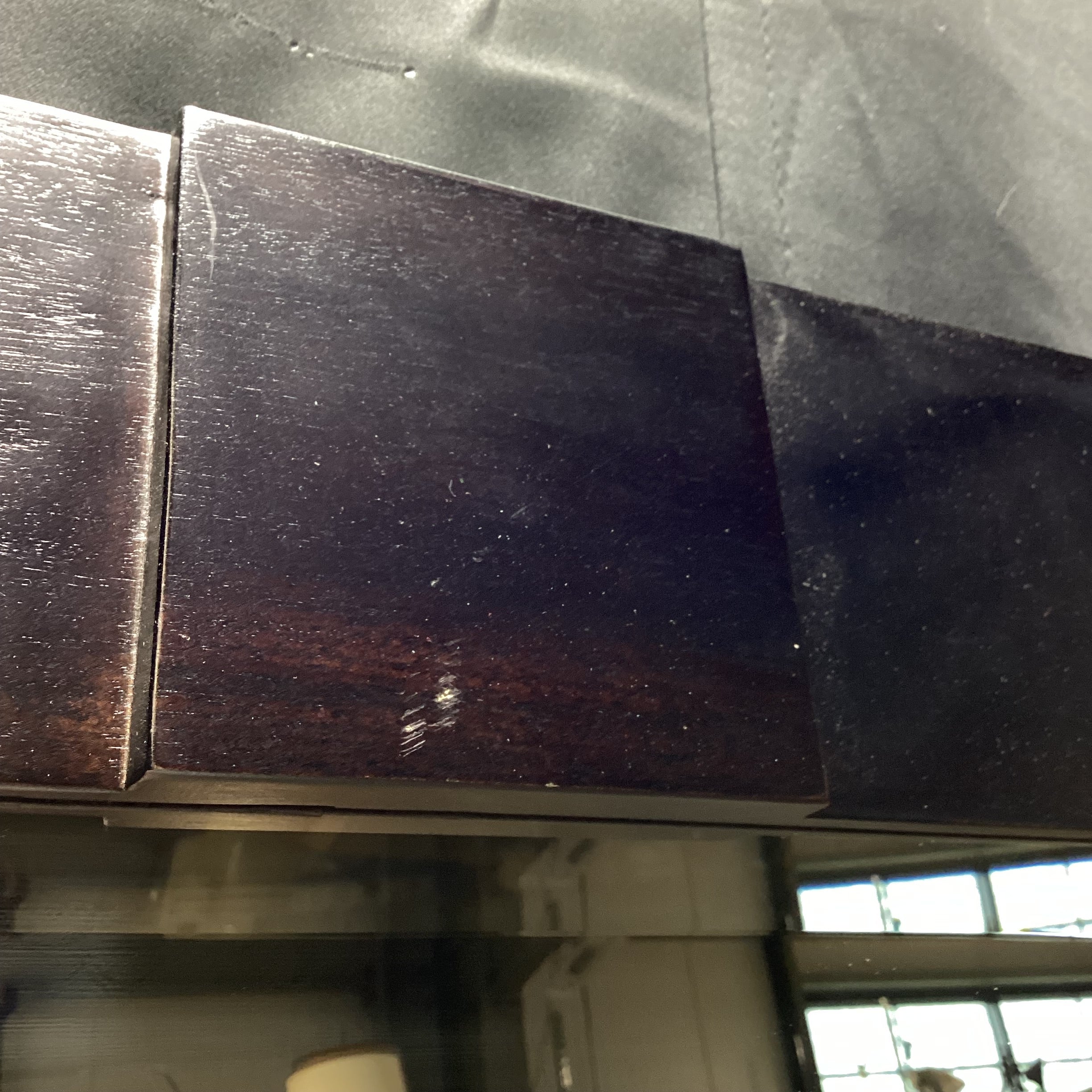 Modern Beveled Edge Geometric Dark Wood Mirror 35" x 45"