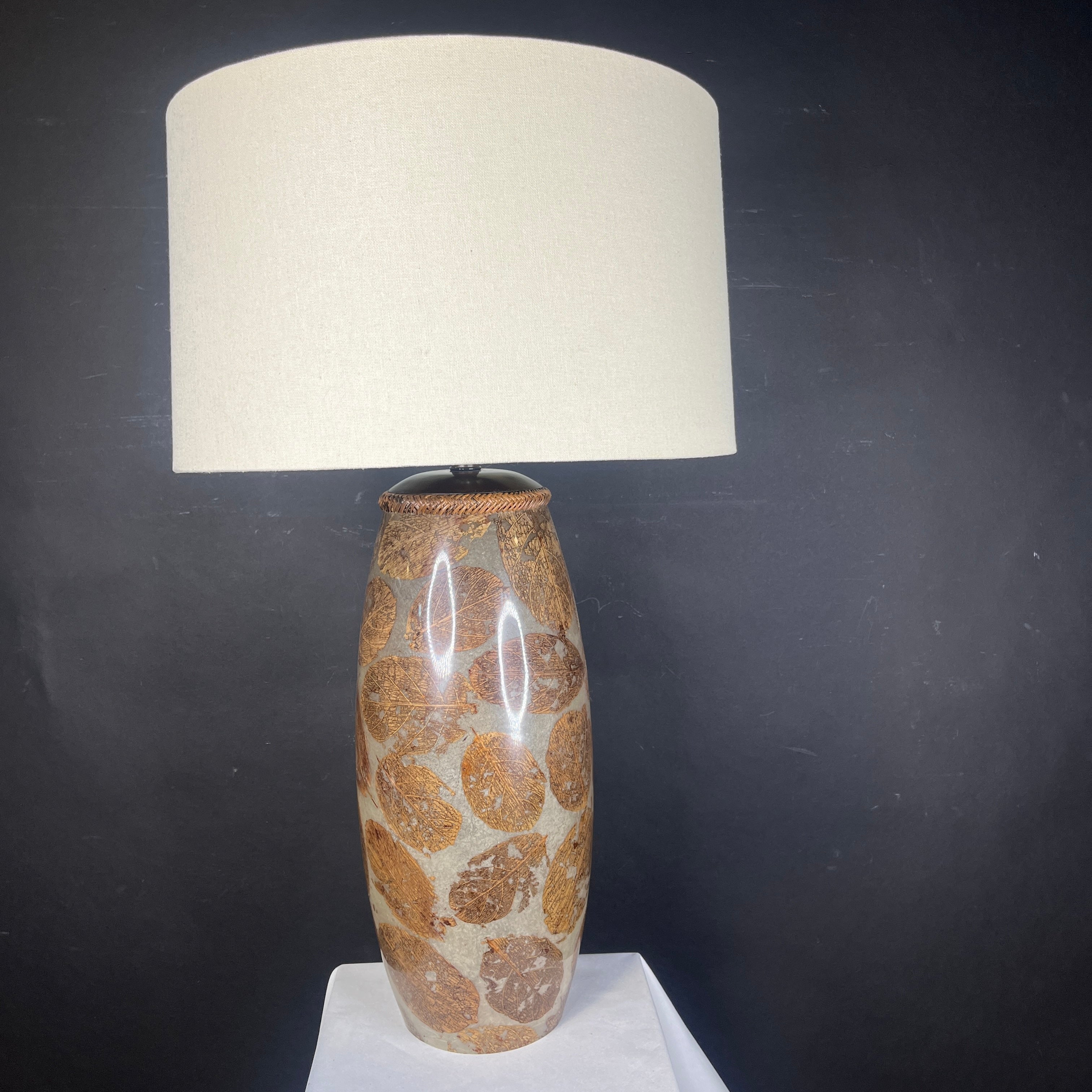 Natural Light Co. Resin Pressed Leaf with Shade Table Lamp 18” Diameter @ Shade x 33”