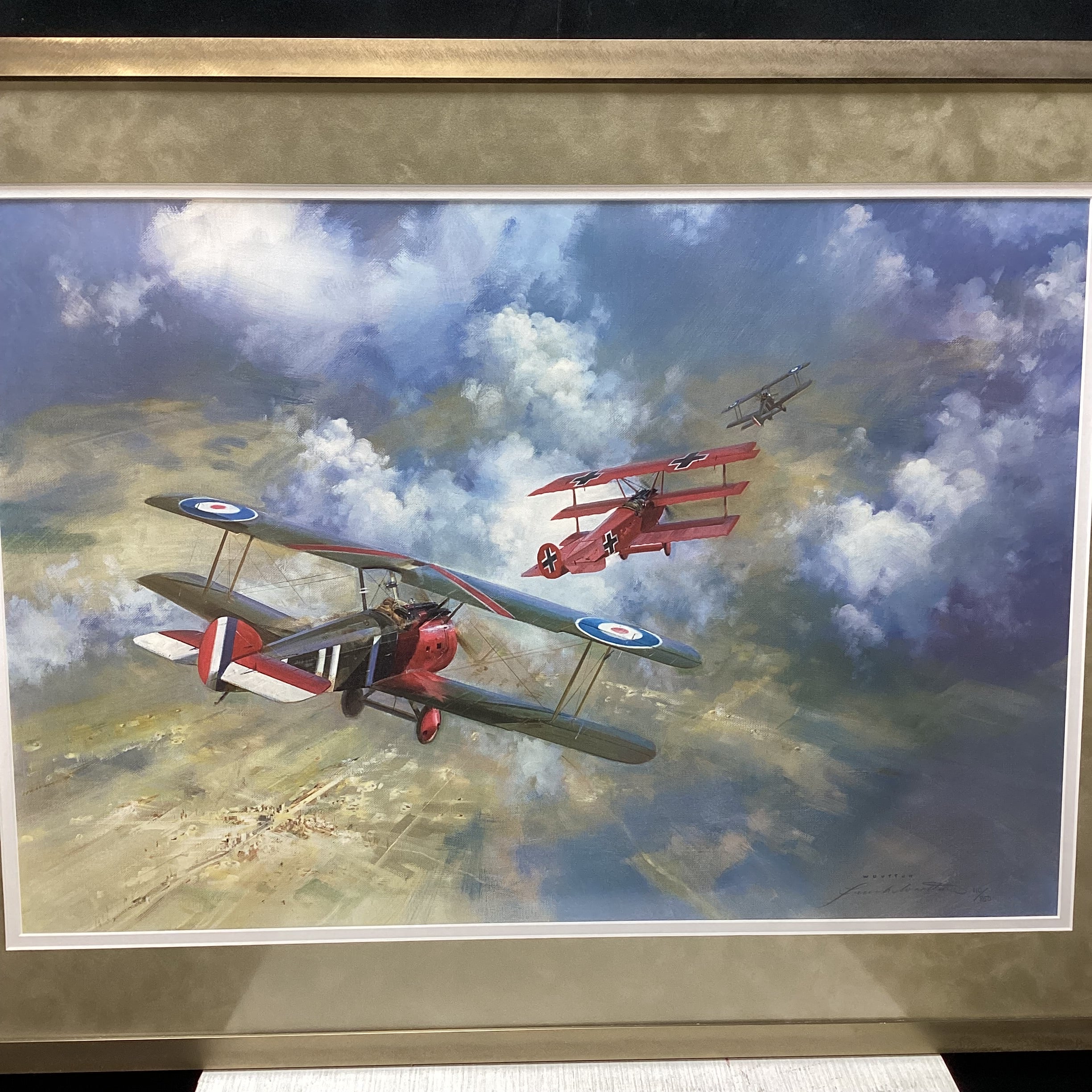 Frank Wootton Signed Limited Edition "Last Combat Of The Red Baron" Framed Print 35.5" x 27"