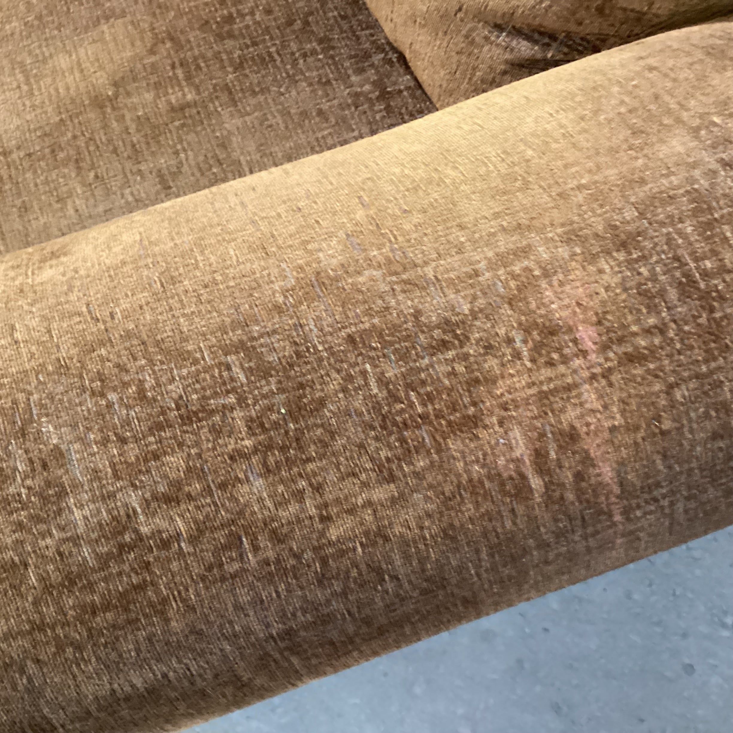 Corinthian Furniture Golden Brown & Carved Wood Sofa 74"x 39"x 39"