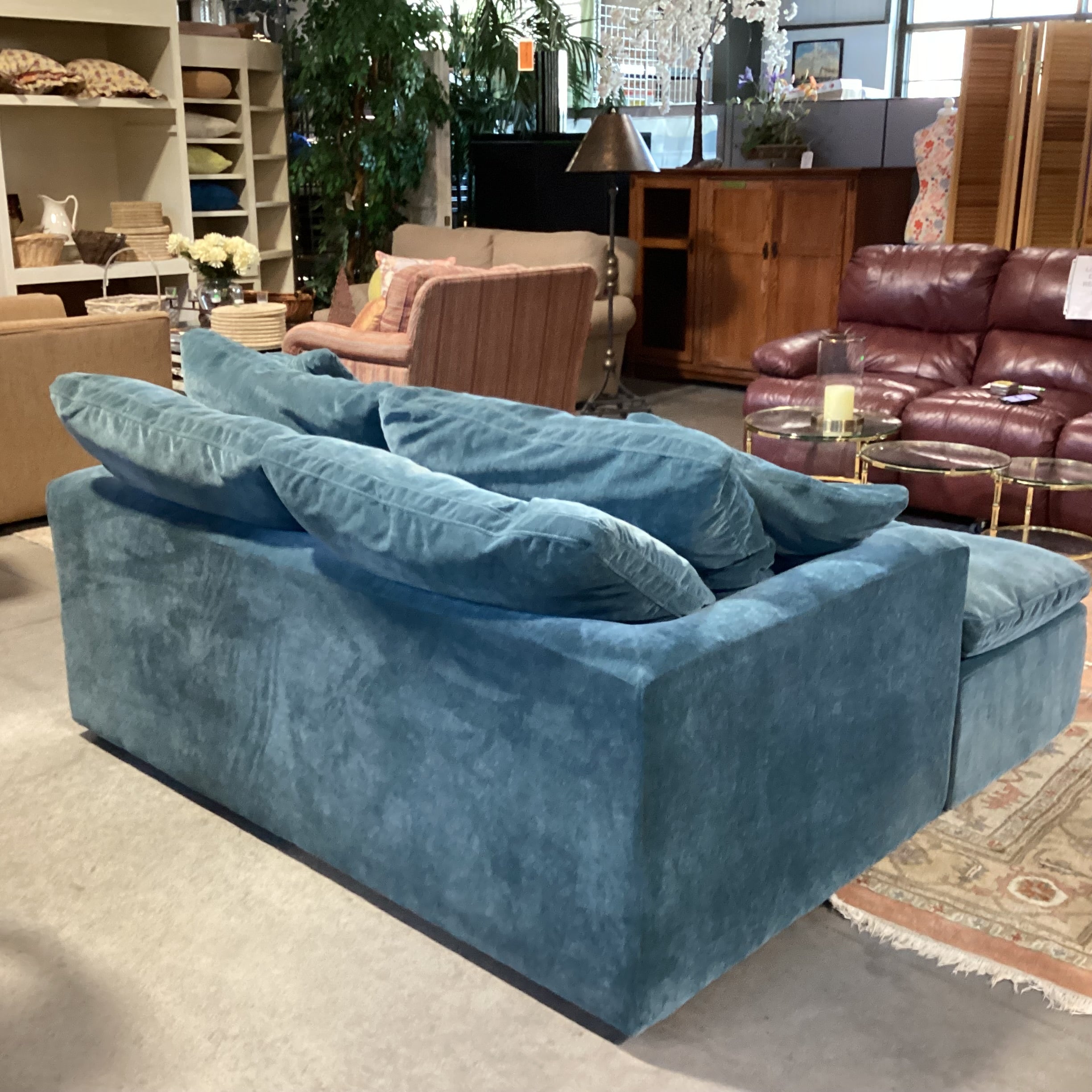 Joybird Furniture Teal 2 Piece Bryant Daybed Double Chaise Sectional 73"x 68"x 27"
