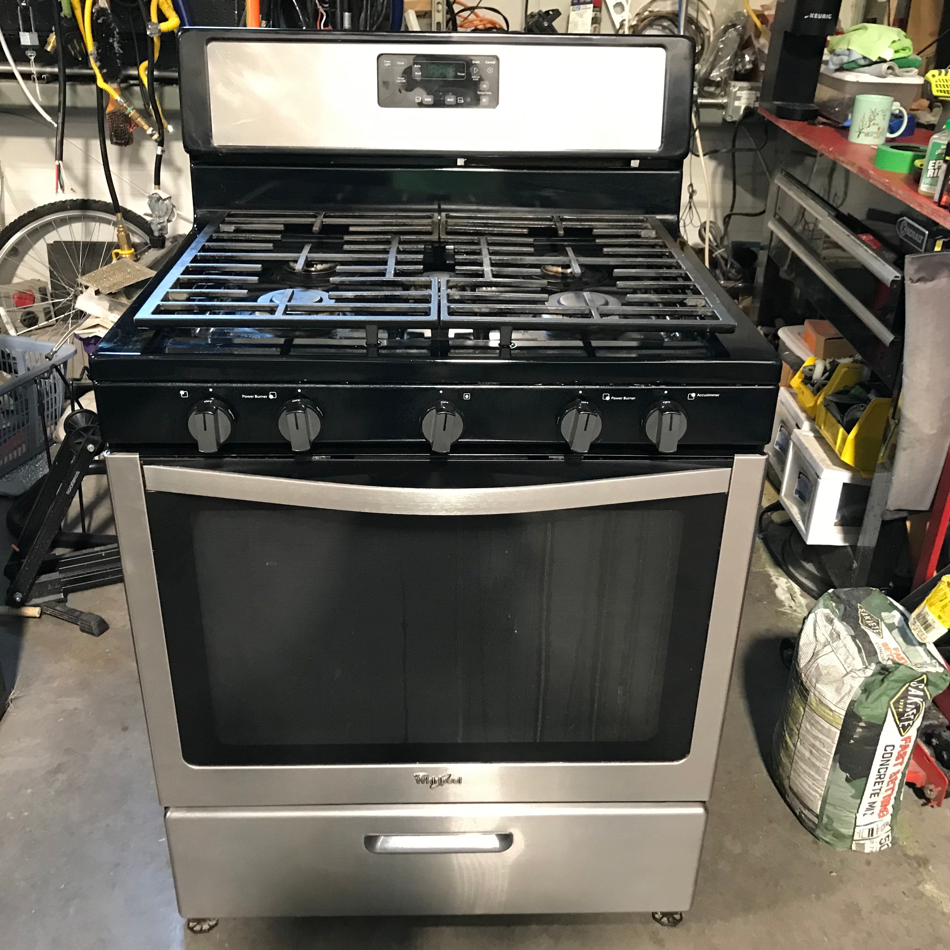 Whirlpool Stainless Steel 5 Burner Gas Range 30"x 25"x 47"