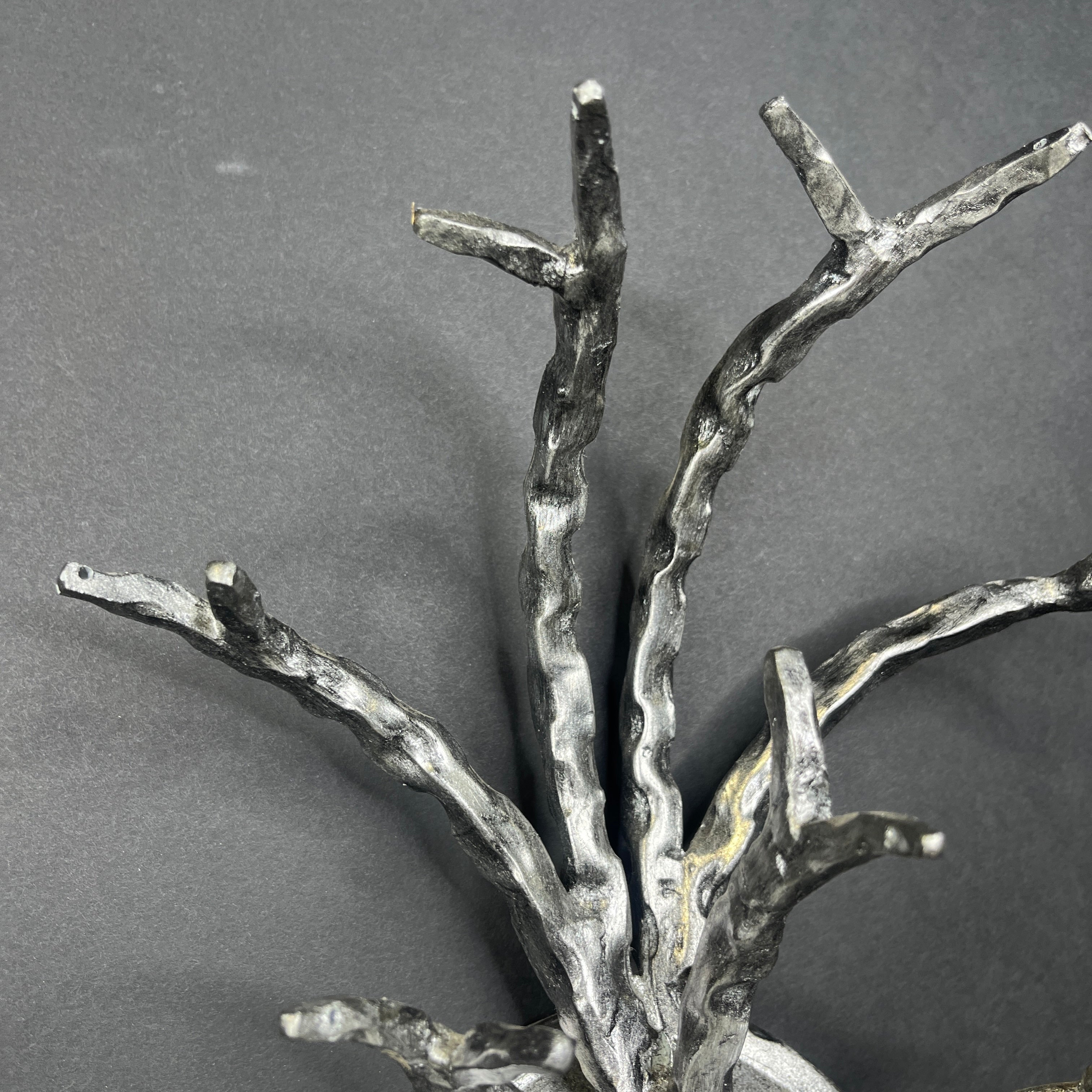 Custom 1-Light Silver Finish Forged Iron Branch Wall Sconce 9.5”x 16.5”x 6.5”