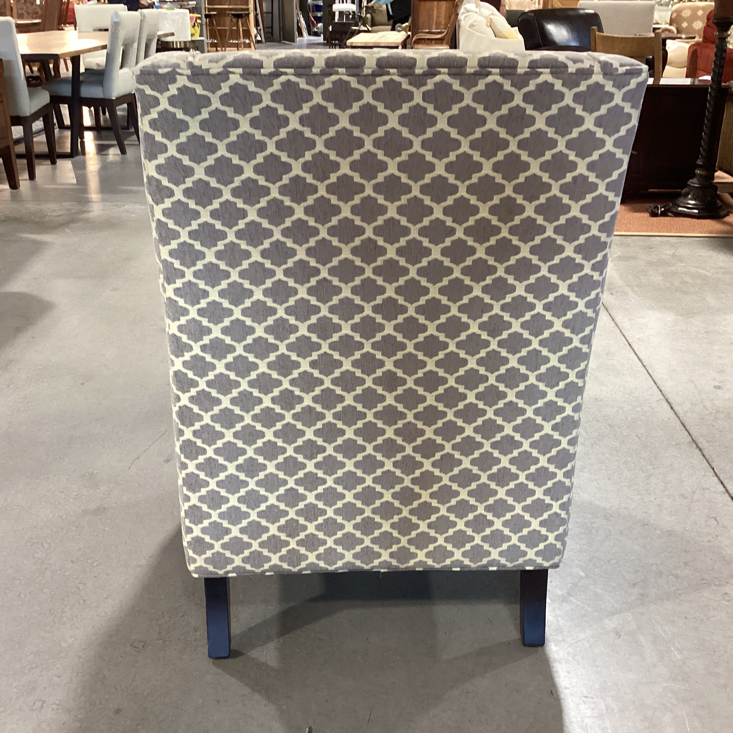 Pier 1 Imports Brown Gold Woven Lattice Slope Arm Wing Chair 29"x 29"x 41"