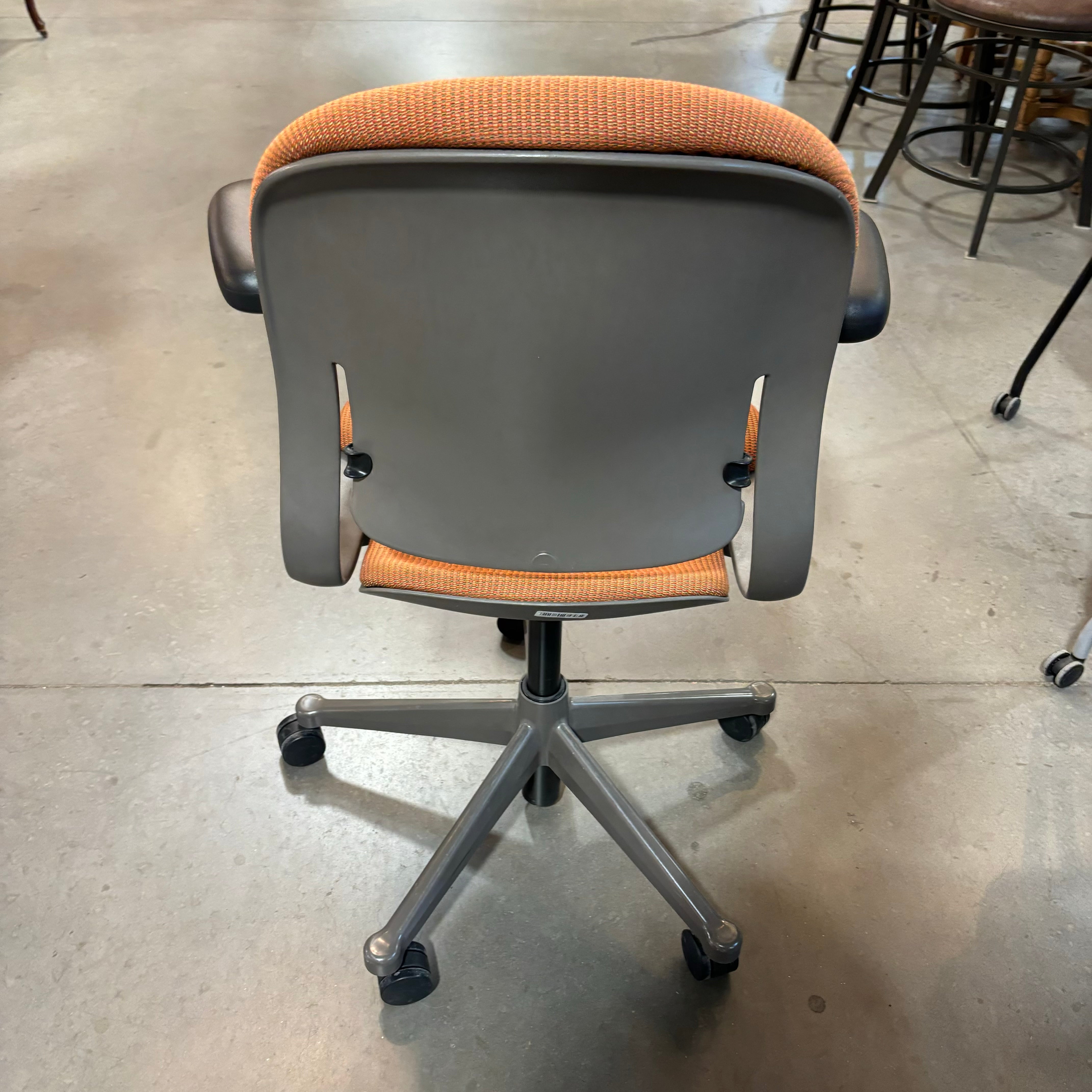 Herman Miller Equa Vintage Orange & Green Multi Woven with Steel Base Office Chair 26"x 24"x 40"
