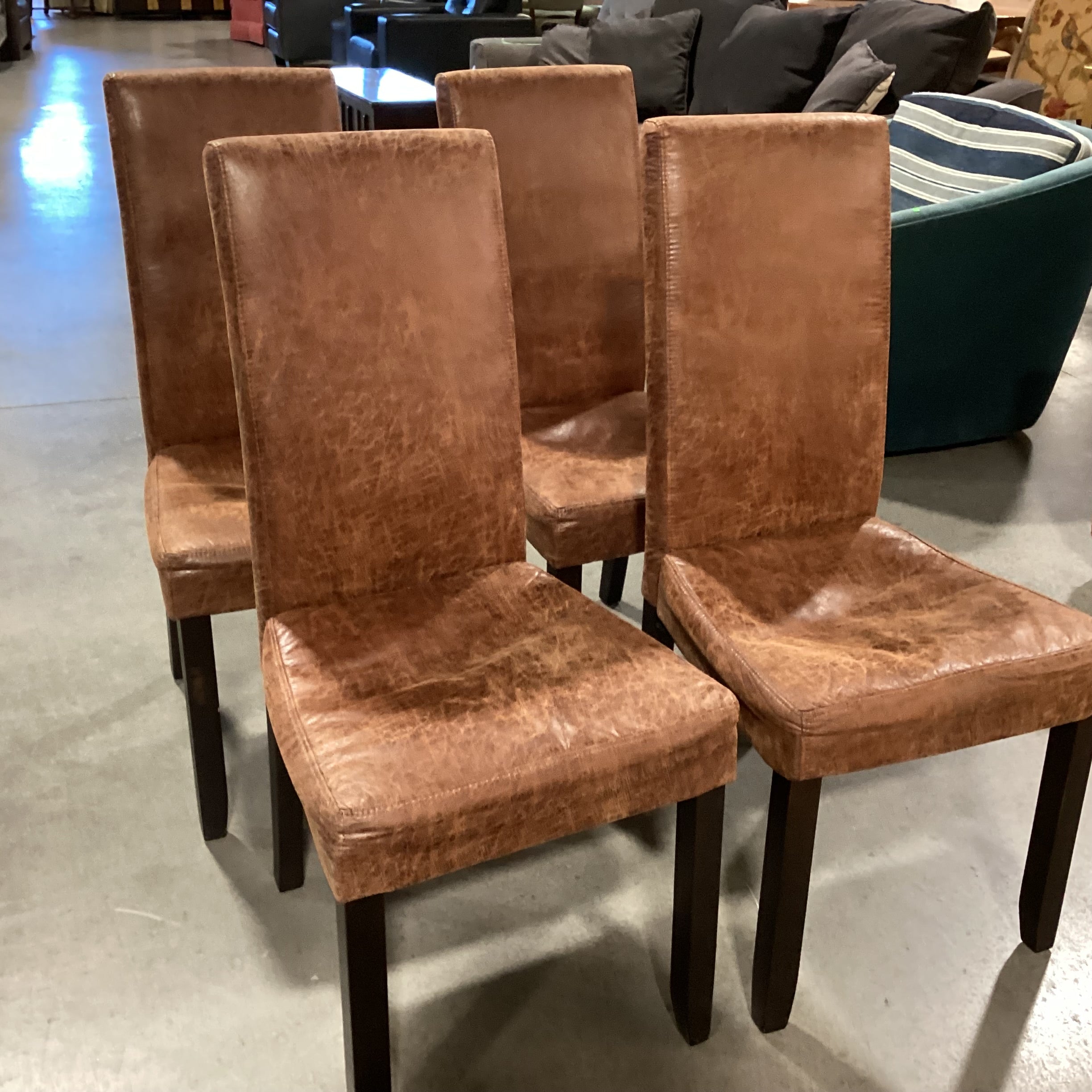 SET of 4 Faux Leather Dining Chairs 19"x 20"x 40"