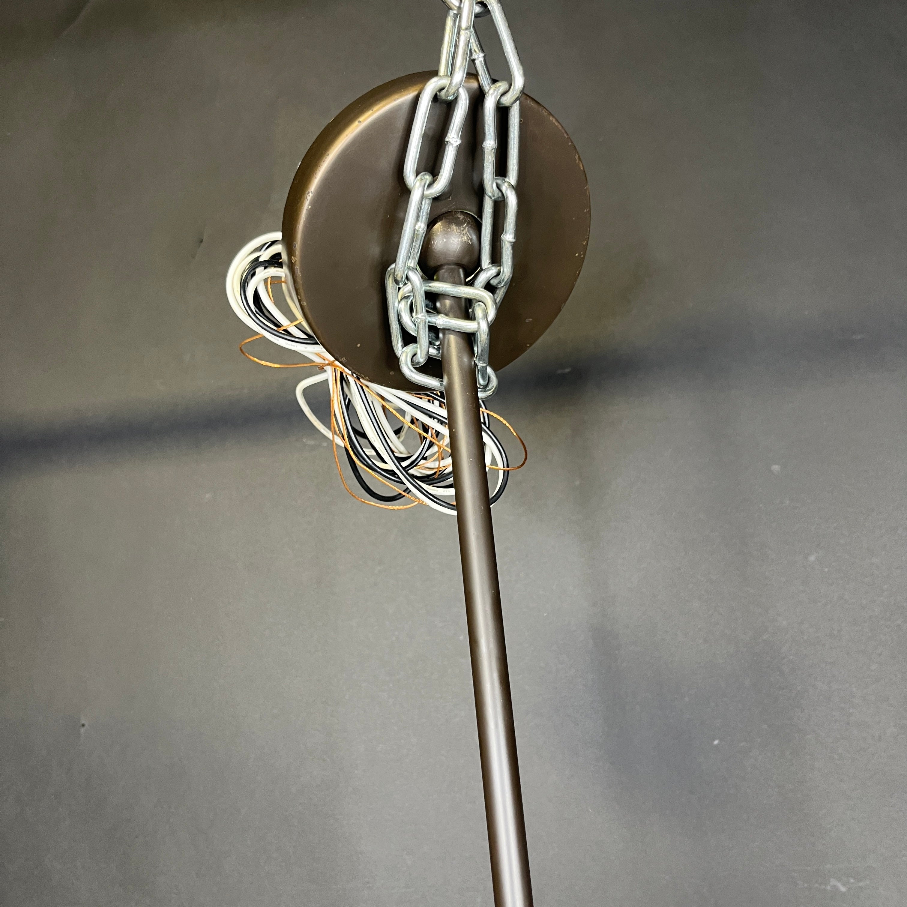 Kichler 2-Light Traditional Bronze with Marbled Orange Glass Shades Linear Ceiling Pendant 40”x 15”x 37”