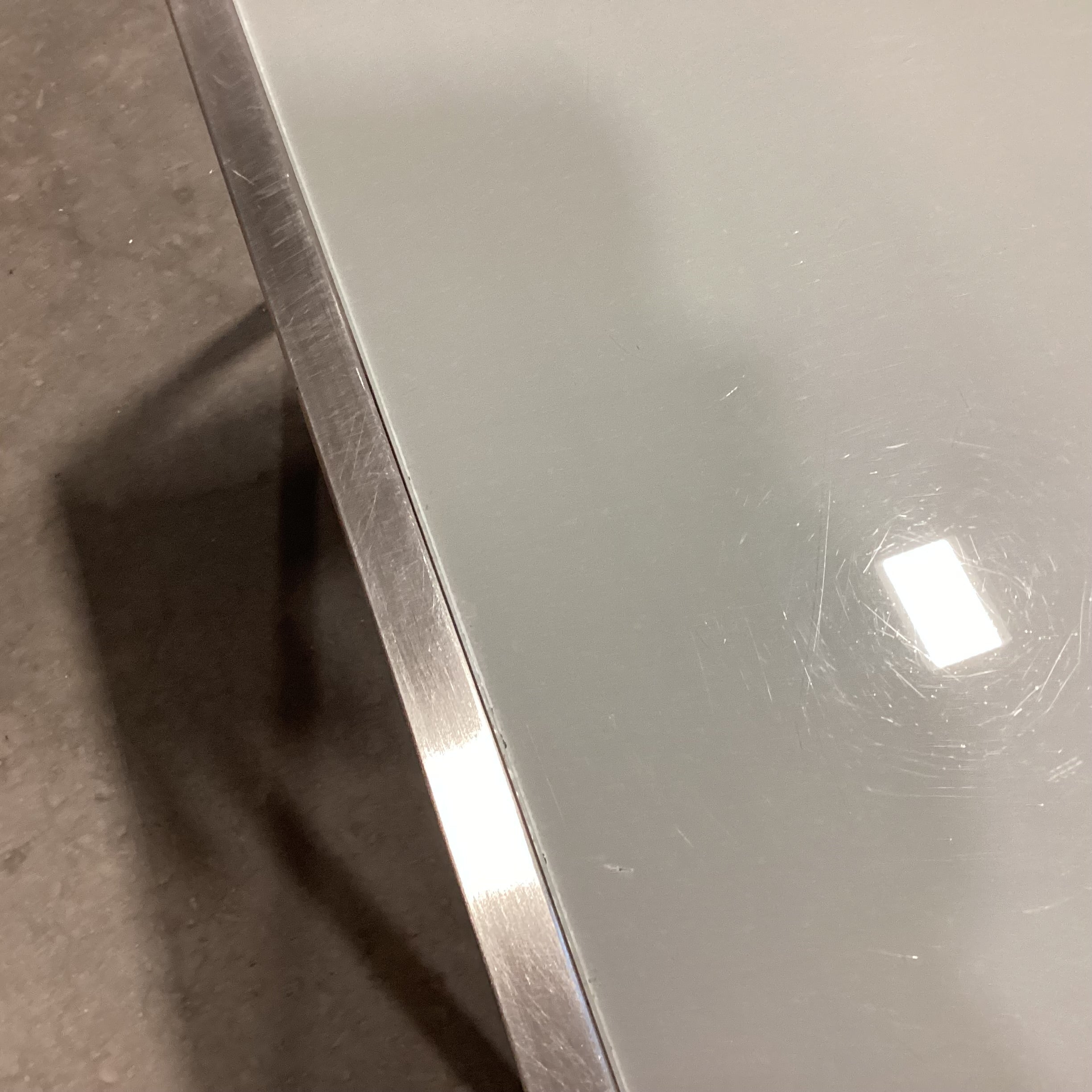 Frosted Glass & Chrome Modern Coffee Table 48"x 24"x 17"