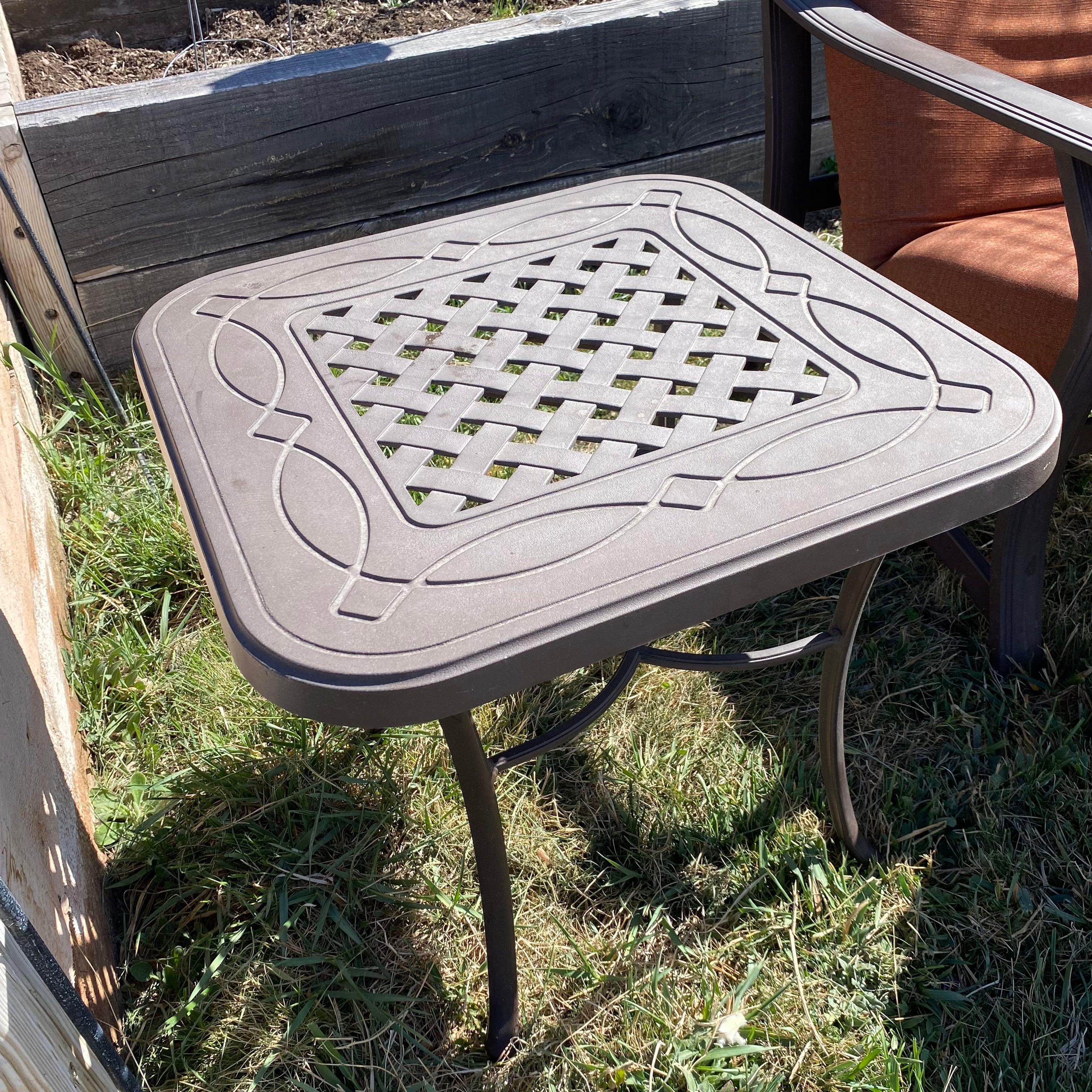 Telescope Casual Furniture Cast Aluminum Decorative Side Table 22"x 22"x 21"