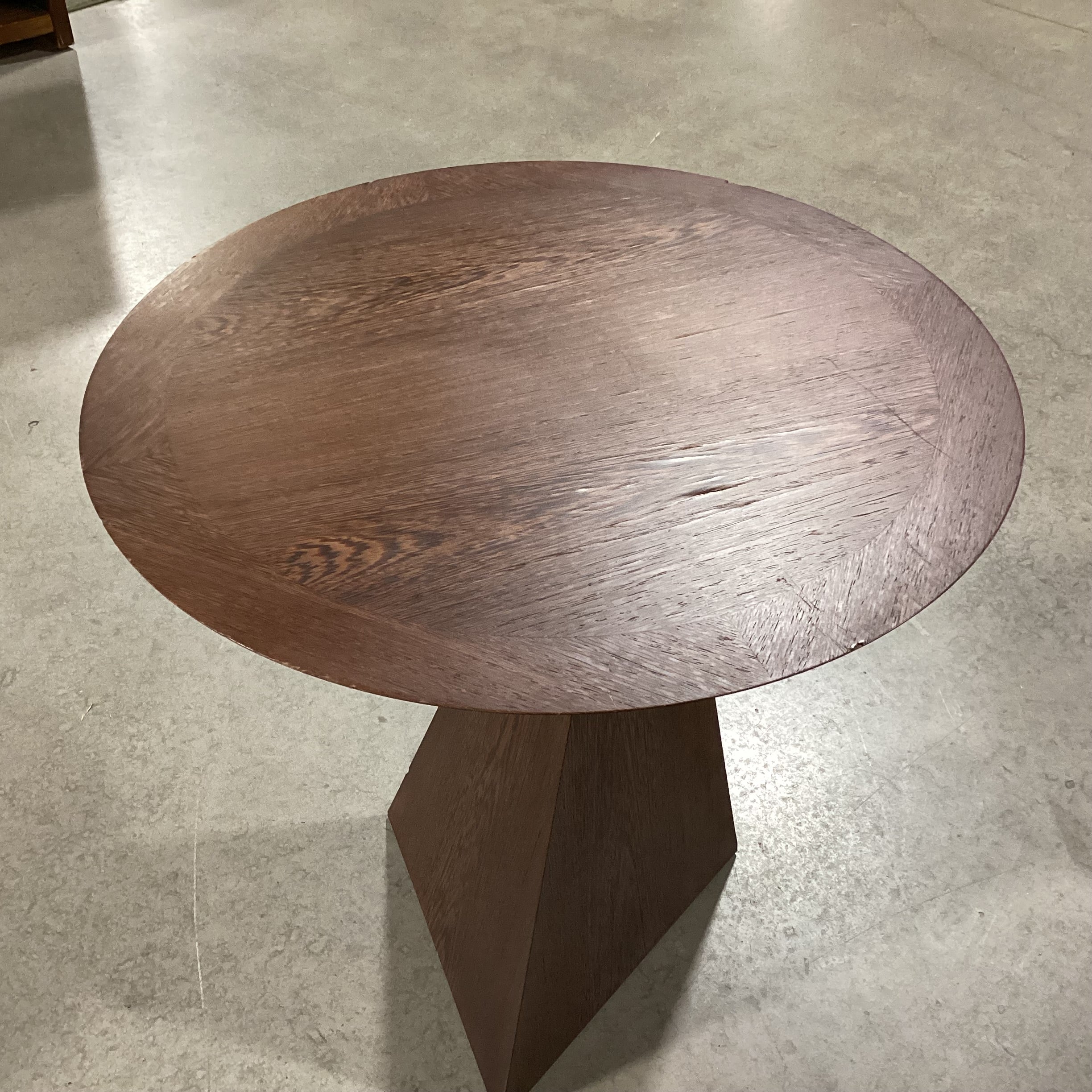 Christian Liaigre for Holly Hunt Geometric Wood Veneer Accent Table 23.5" Diameter x 26"