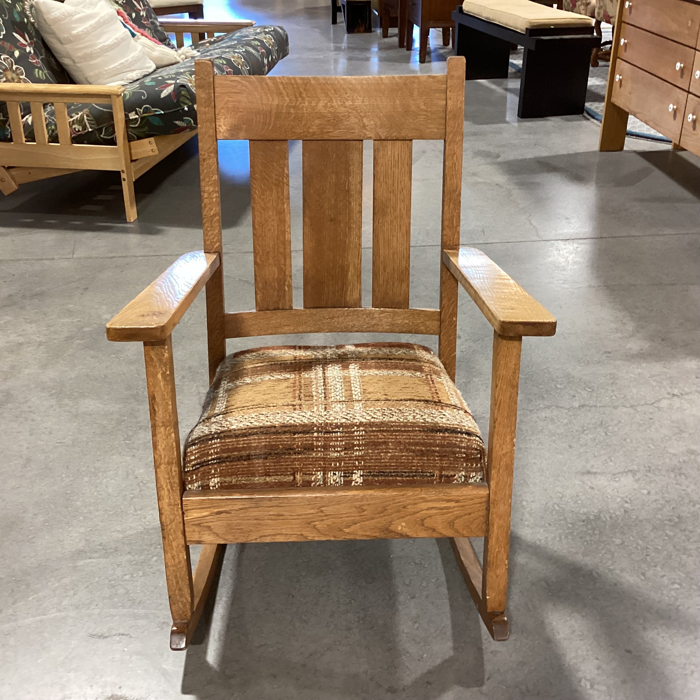 Antique Mission Style Oak Rocking Chair 26"x 32"x 35"
