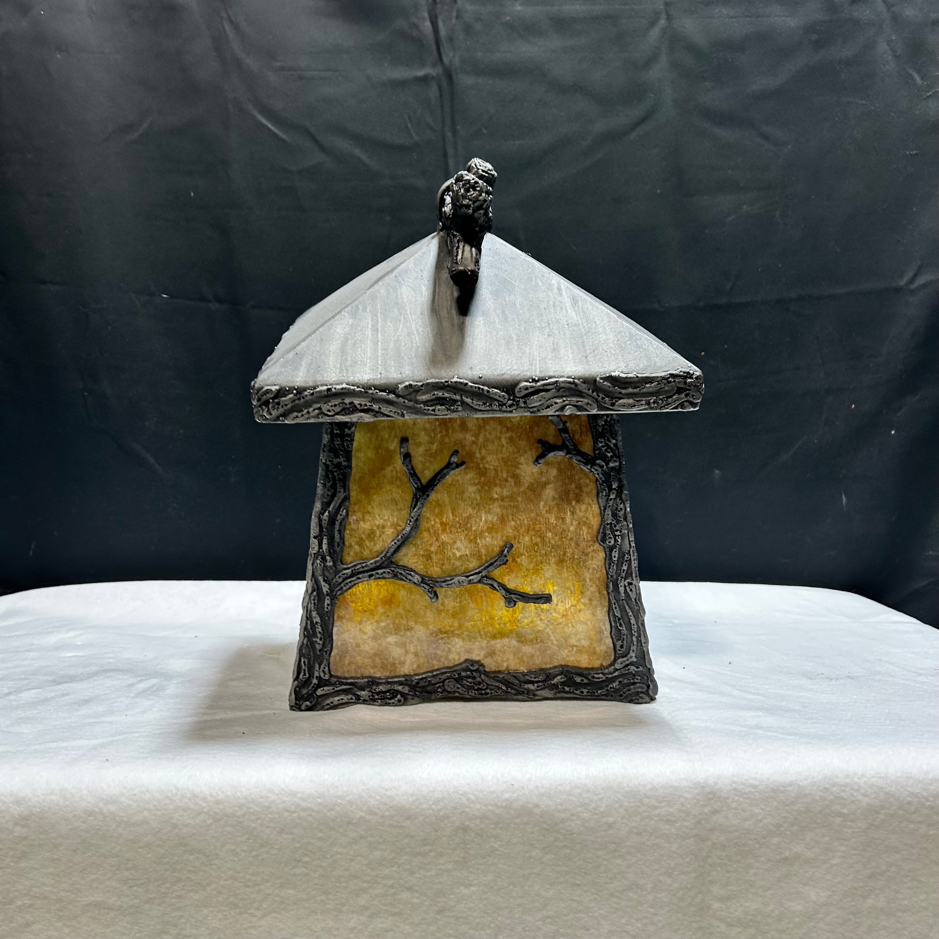 Hammerton Denali Outdoor Sconce Hand Forged Pine Branch & Mica Panels 10"x 14"x 17"