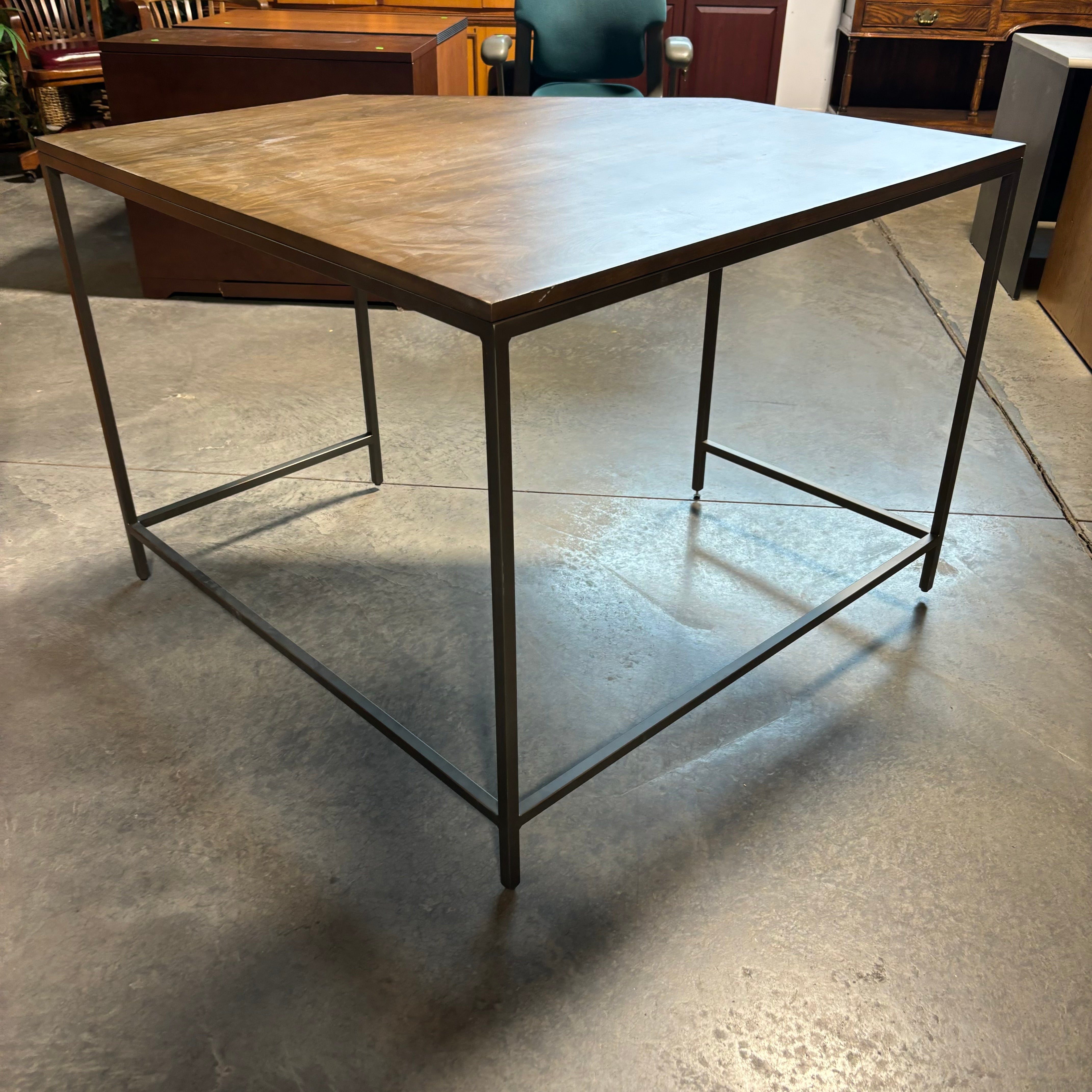 Wood Style Laminate with Steel Base Corner Desk 58"x 45"x 32"