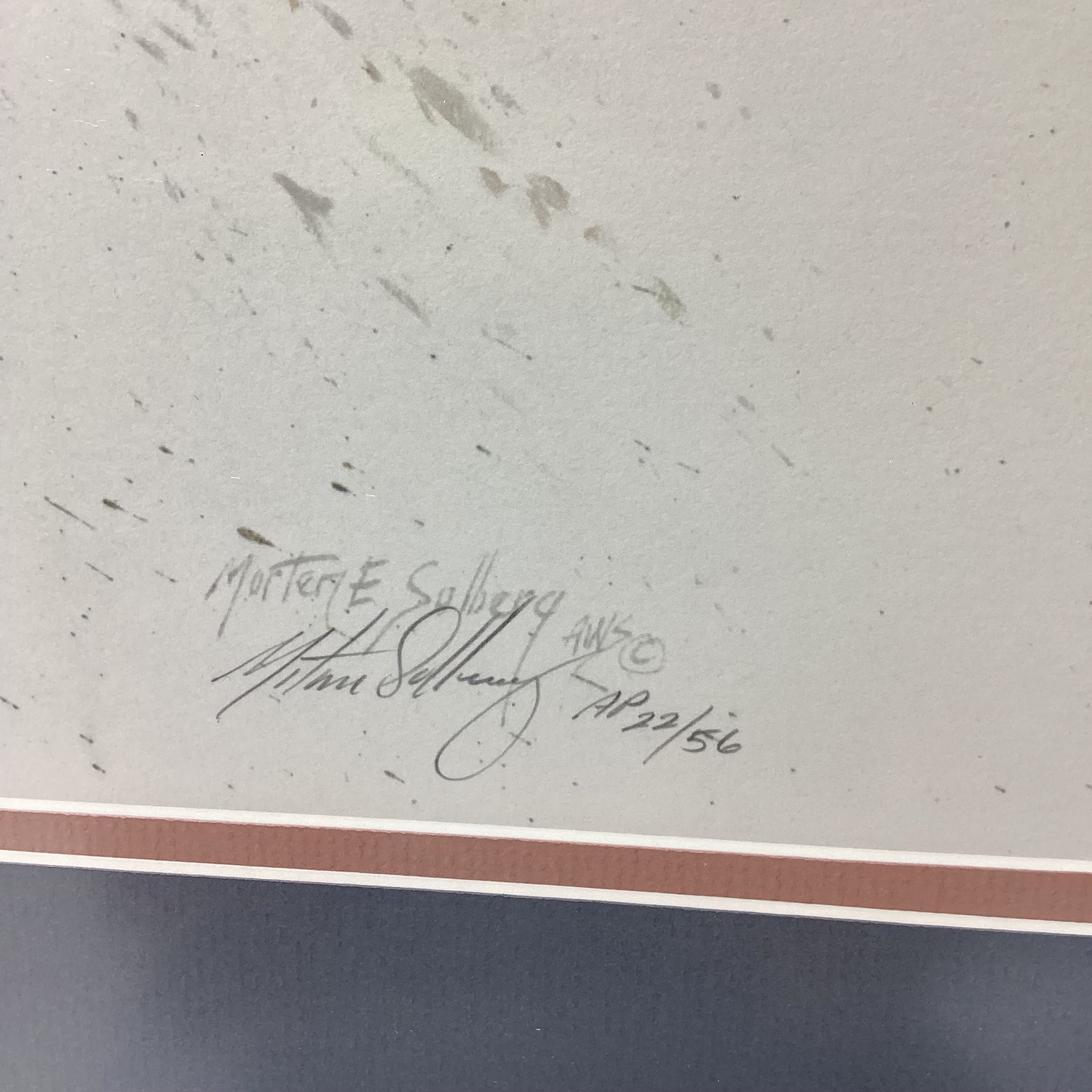 Morten E. Solberg Sr. Signed "On Silent Wings"  Limited Edition AP Framed Print 34.5" x 28"
