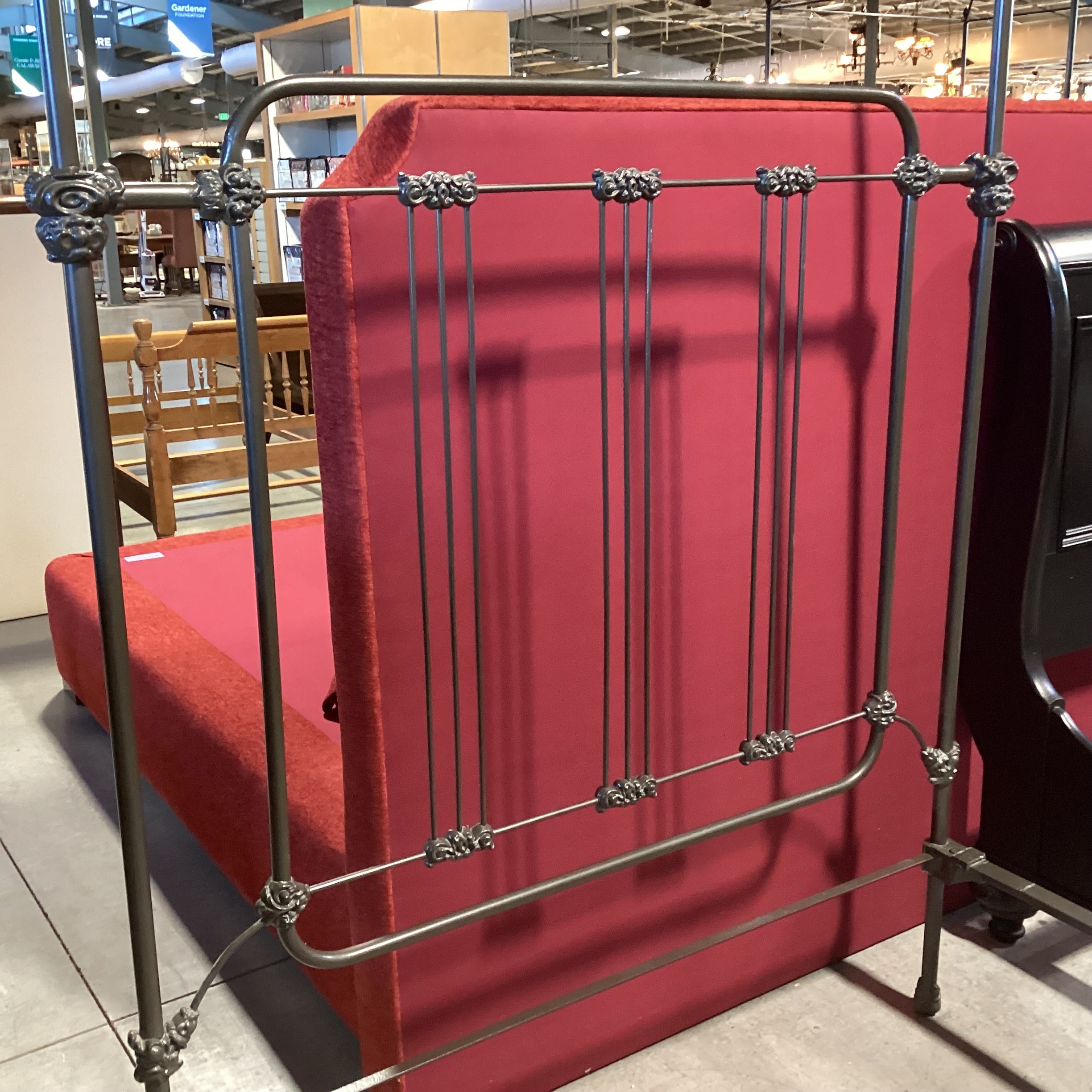 FULL Vintage Finished Cast Iron Bed Set 55"x 85"x 86"