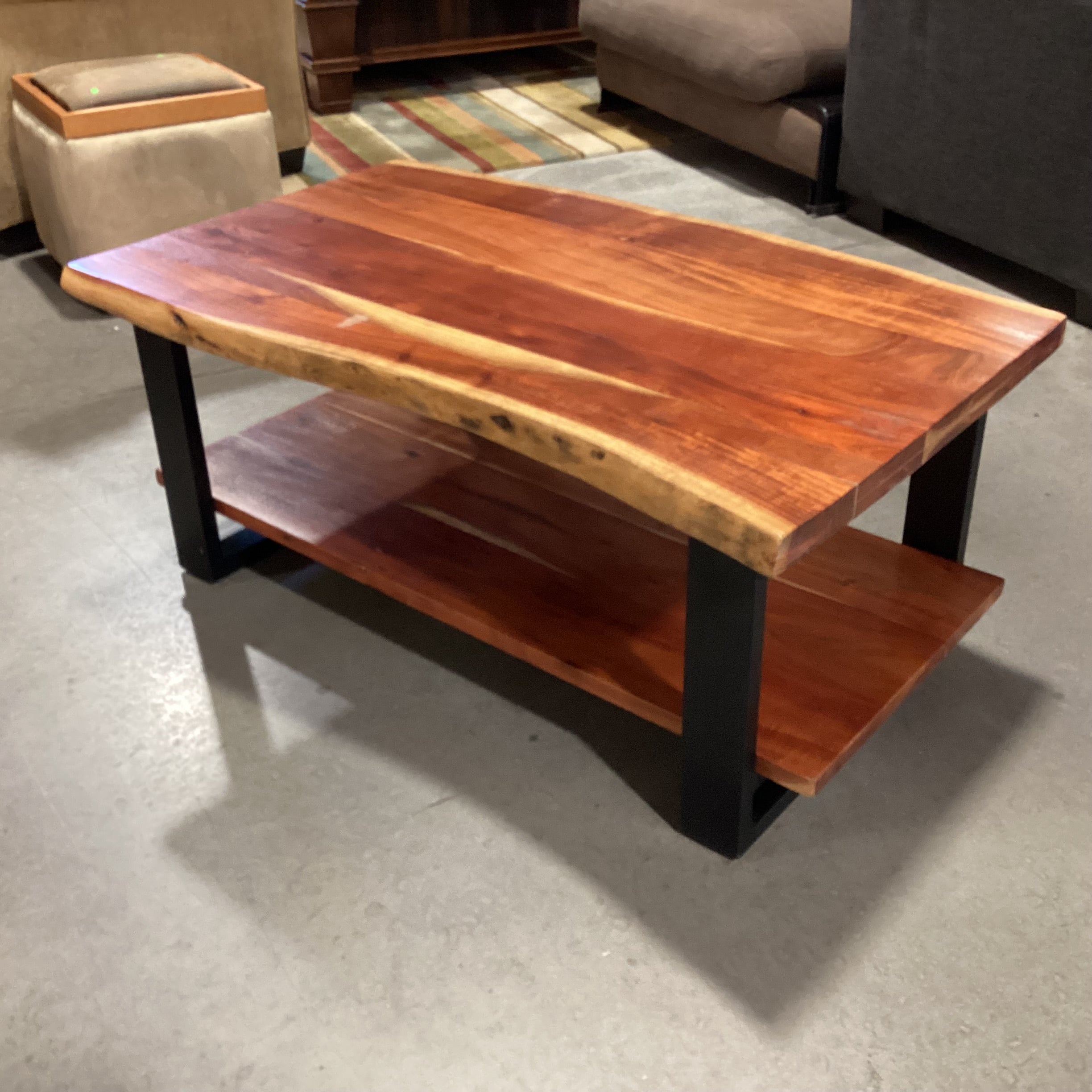 Mountain Modern Acacia Slab & Metal Coffee Table 42"x 25"x 18"