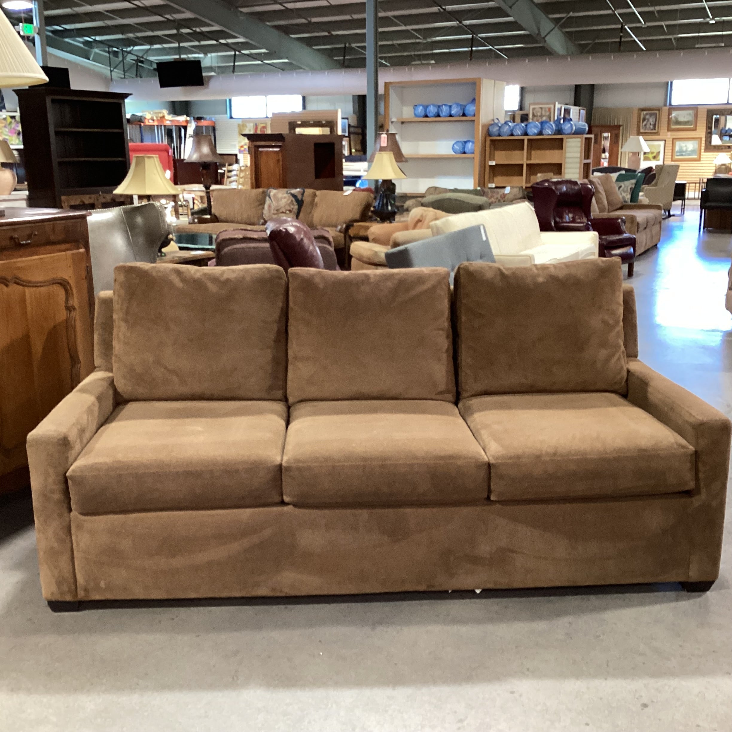 Lazar Industries Brown Plush Sofa 84"x 40"x 34"