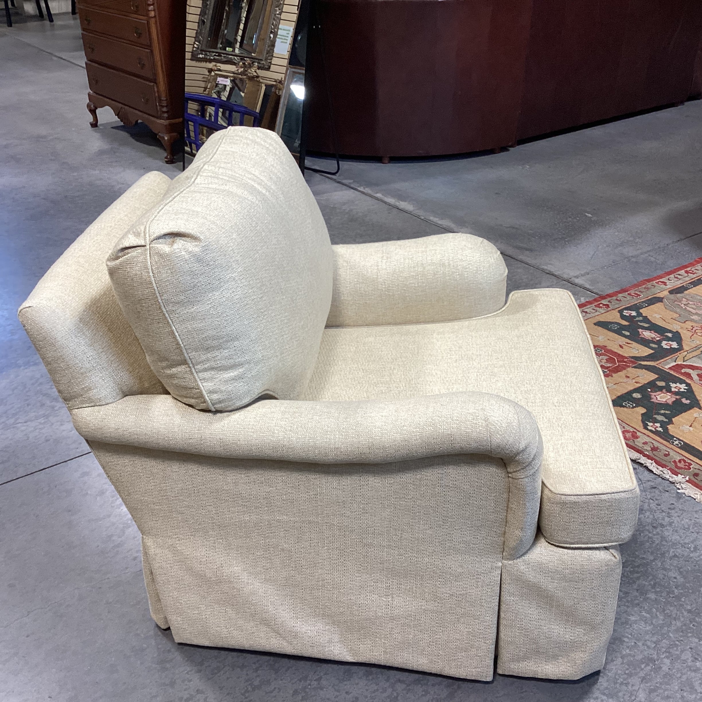 Custom Golden Cream Woven Chair 35"x 41"x 31"