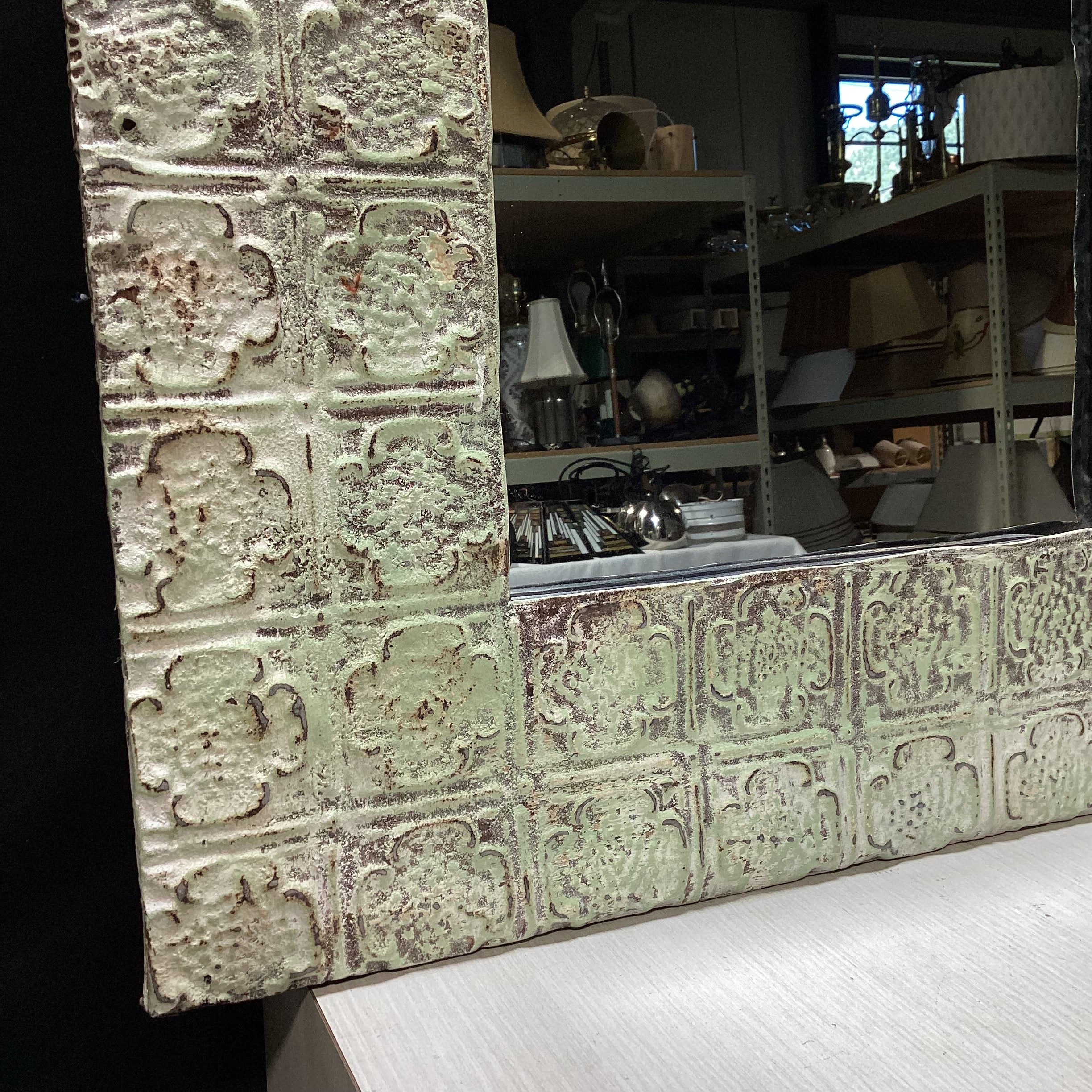 Distressed Shabby Chic Metal Wall Mirror 24" x 44"