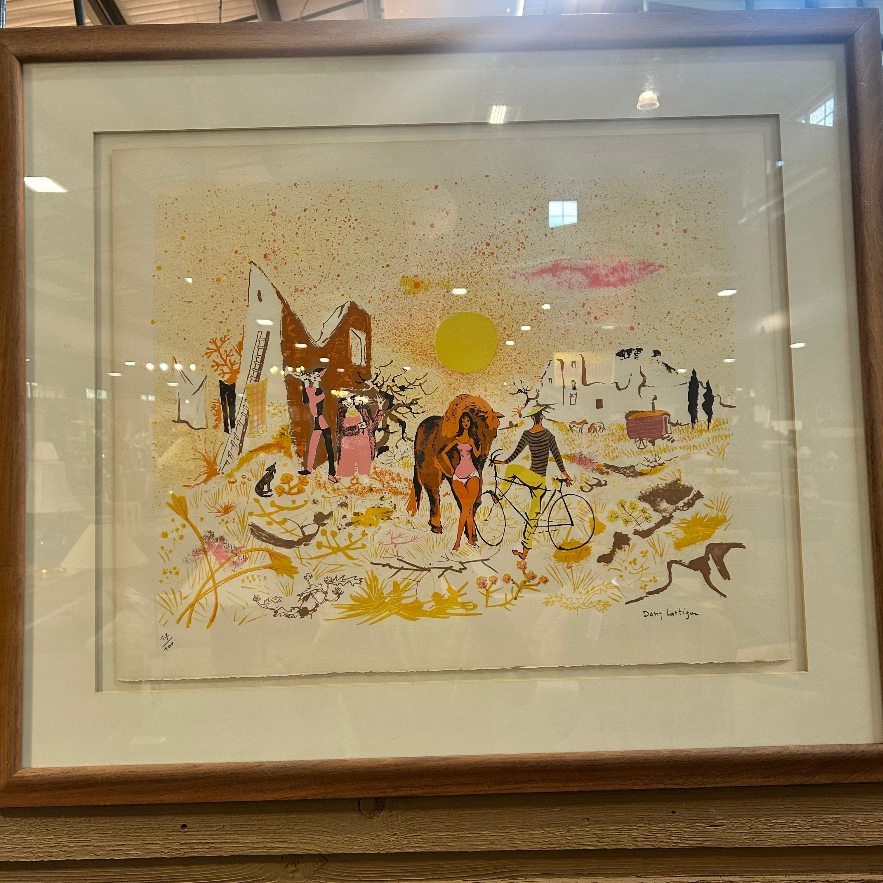 Dany Lartigue Color Lithograph "Les Gitans" 17/100 36"x 31"