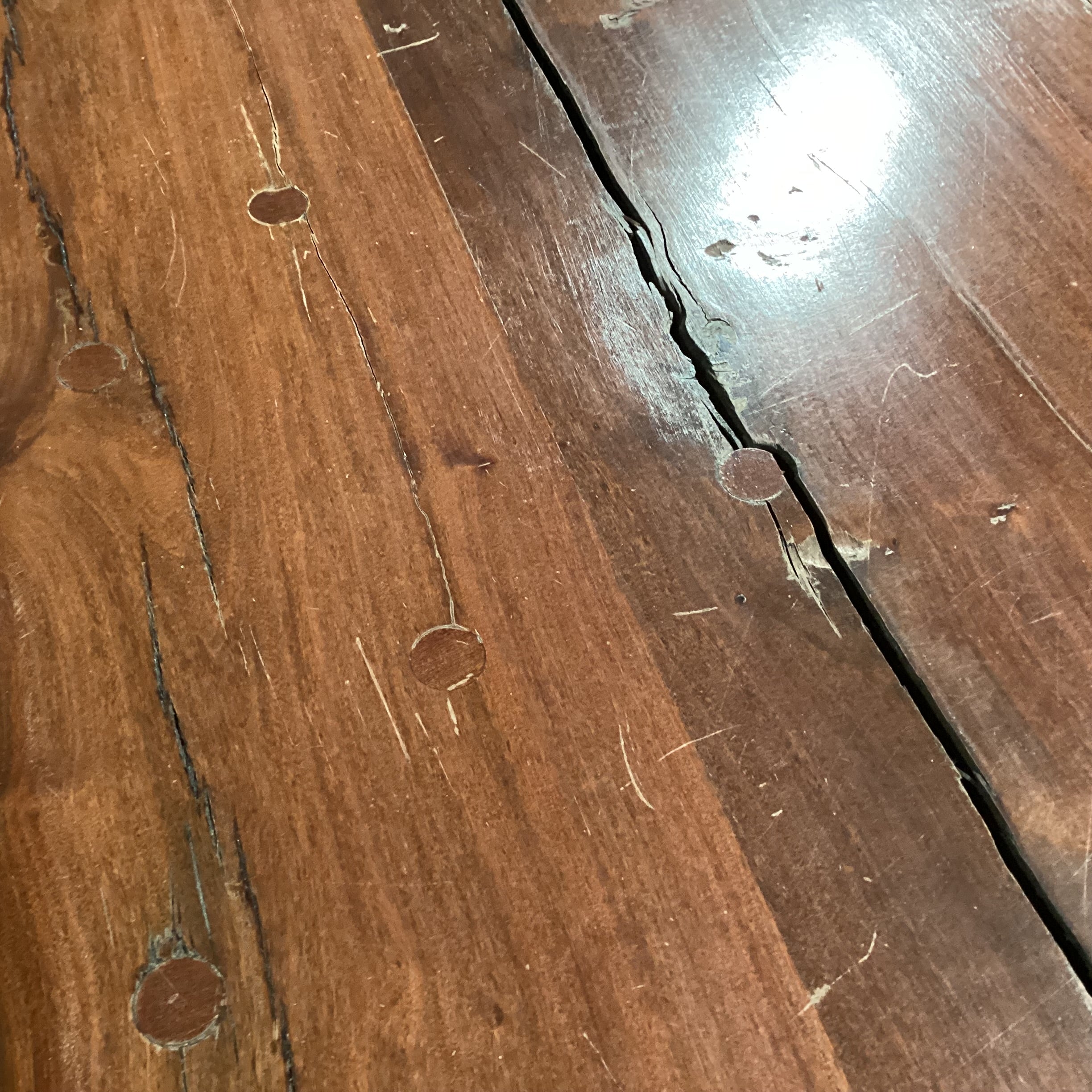 Vintage Solid Wood with Peg Knotching & Trestle Dining Table 72"x 48"x 30"