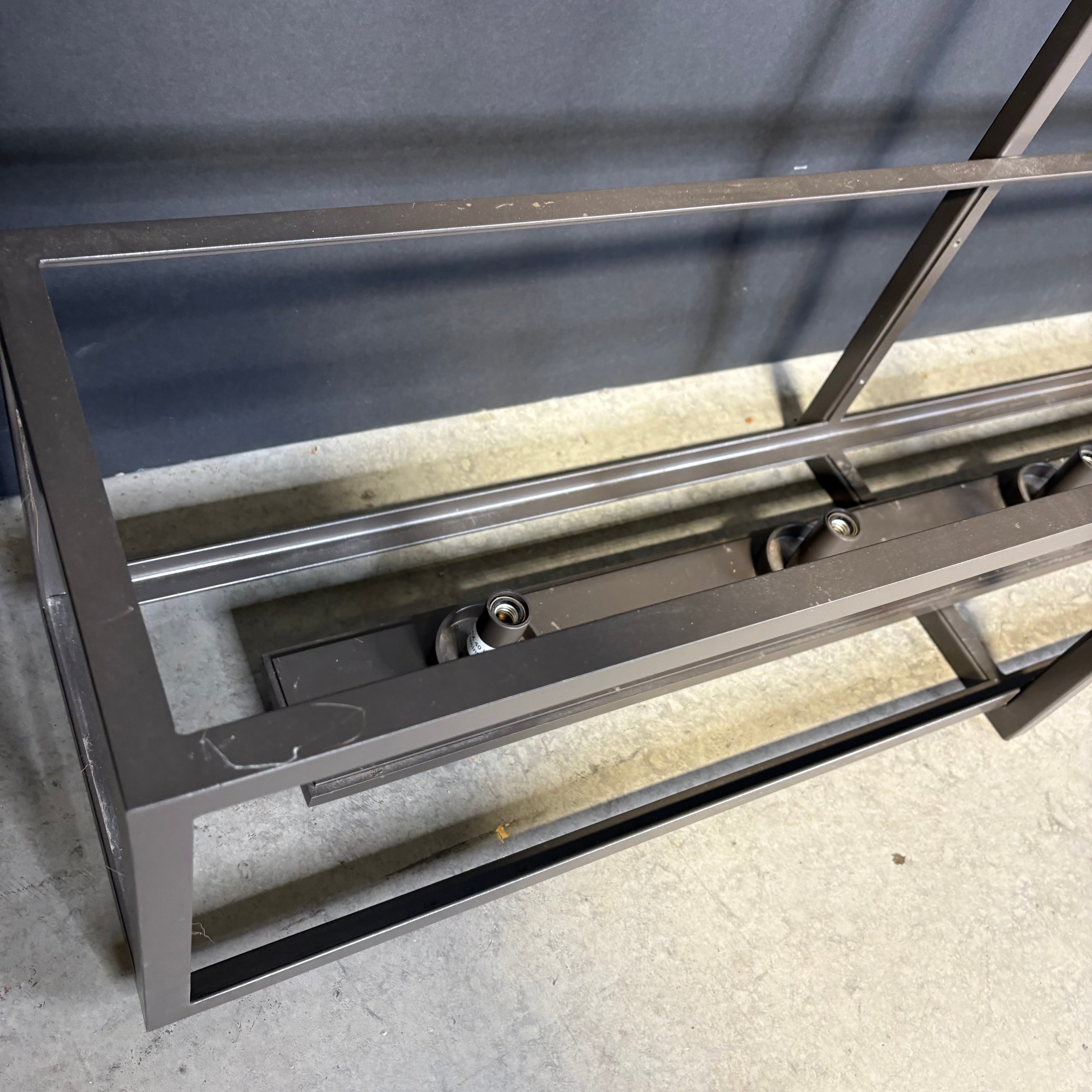 Industrial Modern 7-Light Grey Metal Linear Chandelier 72”x 11”x 106”