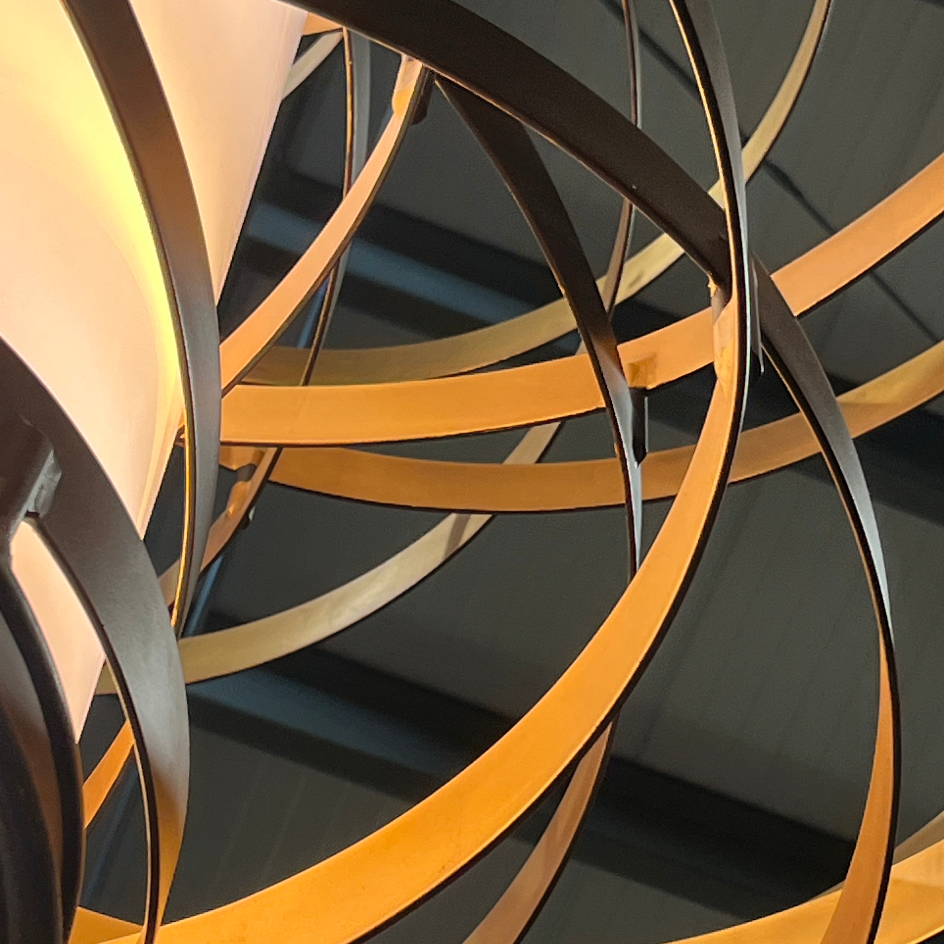 Corbett Vertigo 6-Light Bronze and Gold Leaf Iron Chandelier 45” Diameter x 50” - 143”