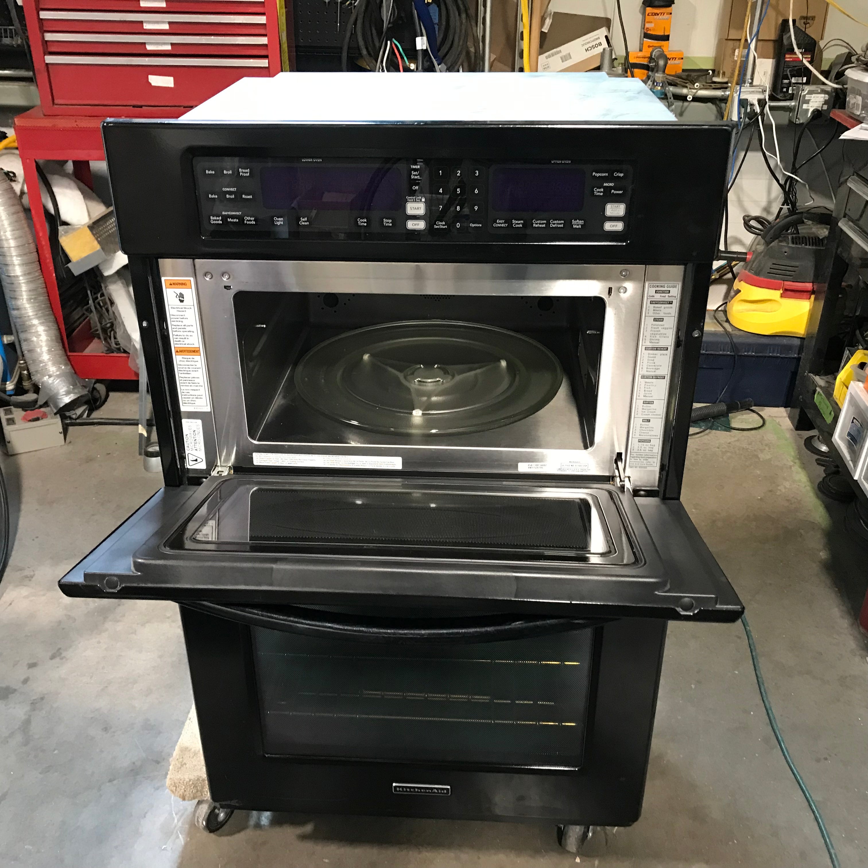 KitchenAid Black Microwave Top Oven Lower Wall Oven 27"x 24"x 42"