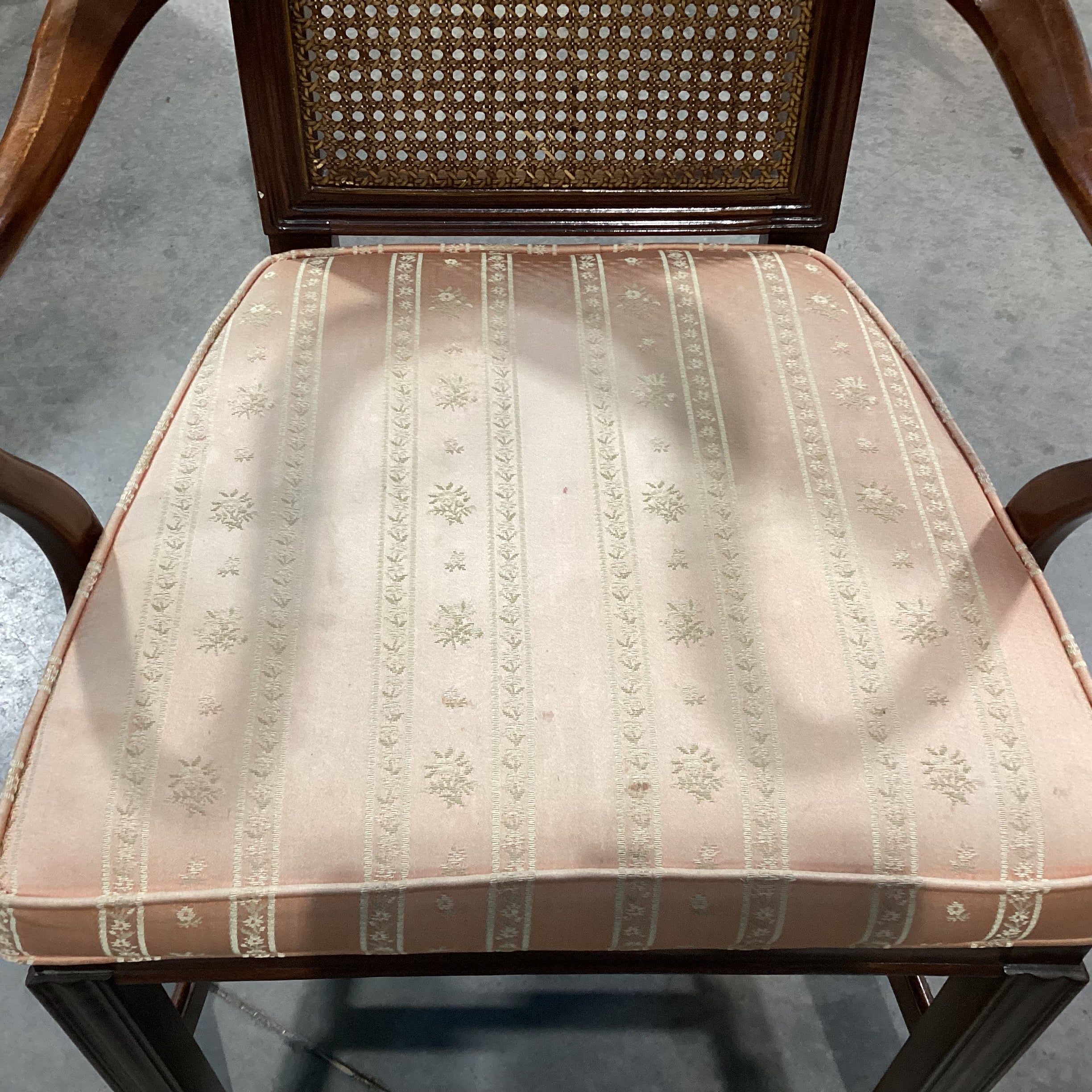 White Furniture Finished Wood & Burl Wood Veneer 2 Leaves Table with 8 Caned Chairs Dining Set 68" to 110"x 43"x 29.5"
