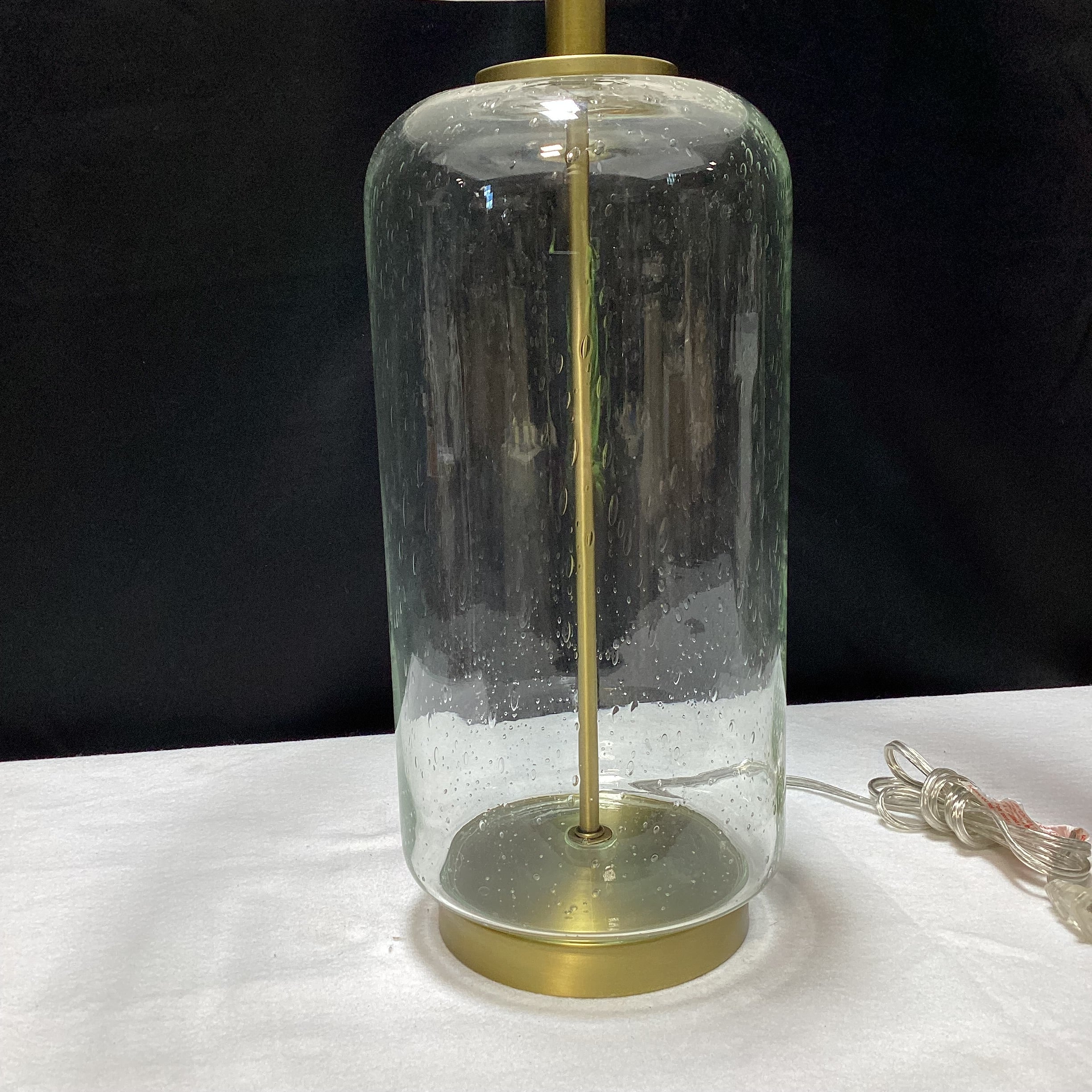 Bubble Glass Table Lamp With Shade (1) 13" x 29" x 7"