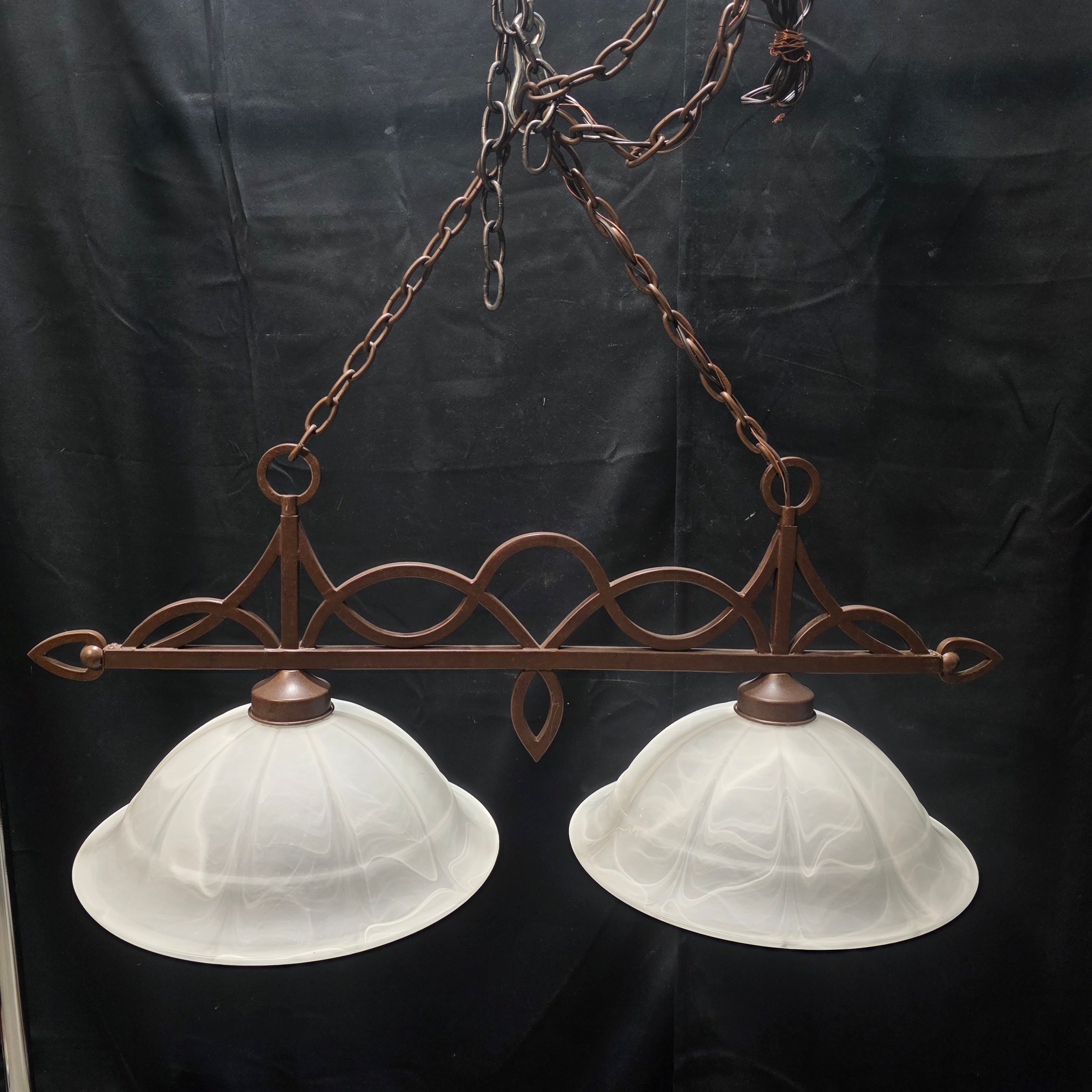 Two Light Bronzed Chandelier 38"x18"x42"