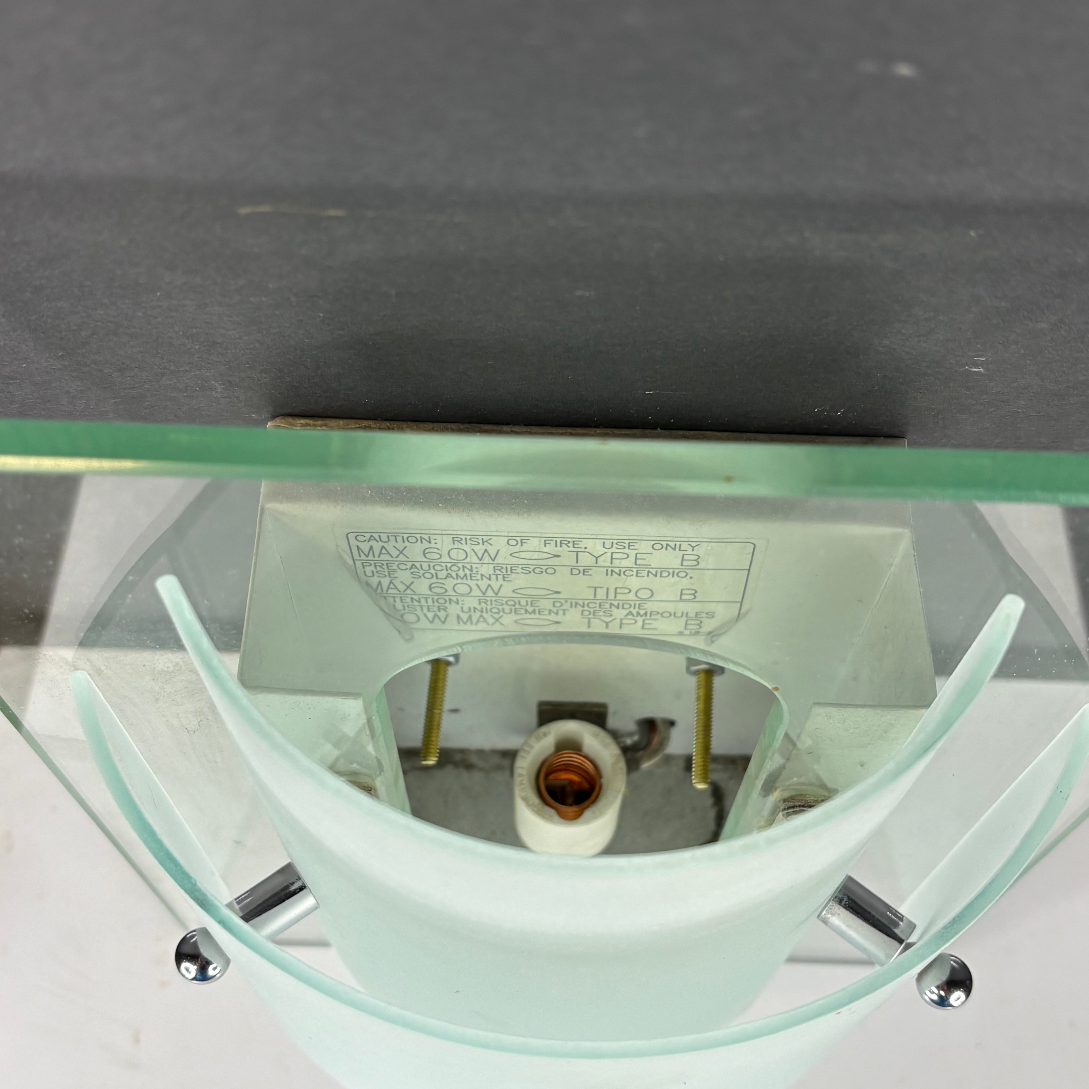 Portfolio Modern 1-Light Glass and Chrome Wall Sconce 7.5”x 11”x 5”