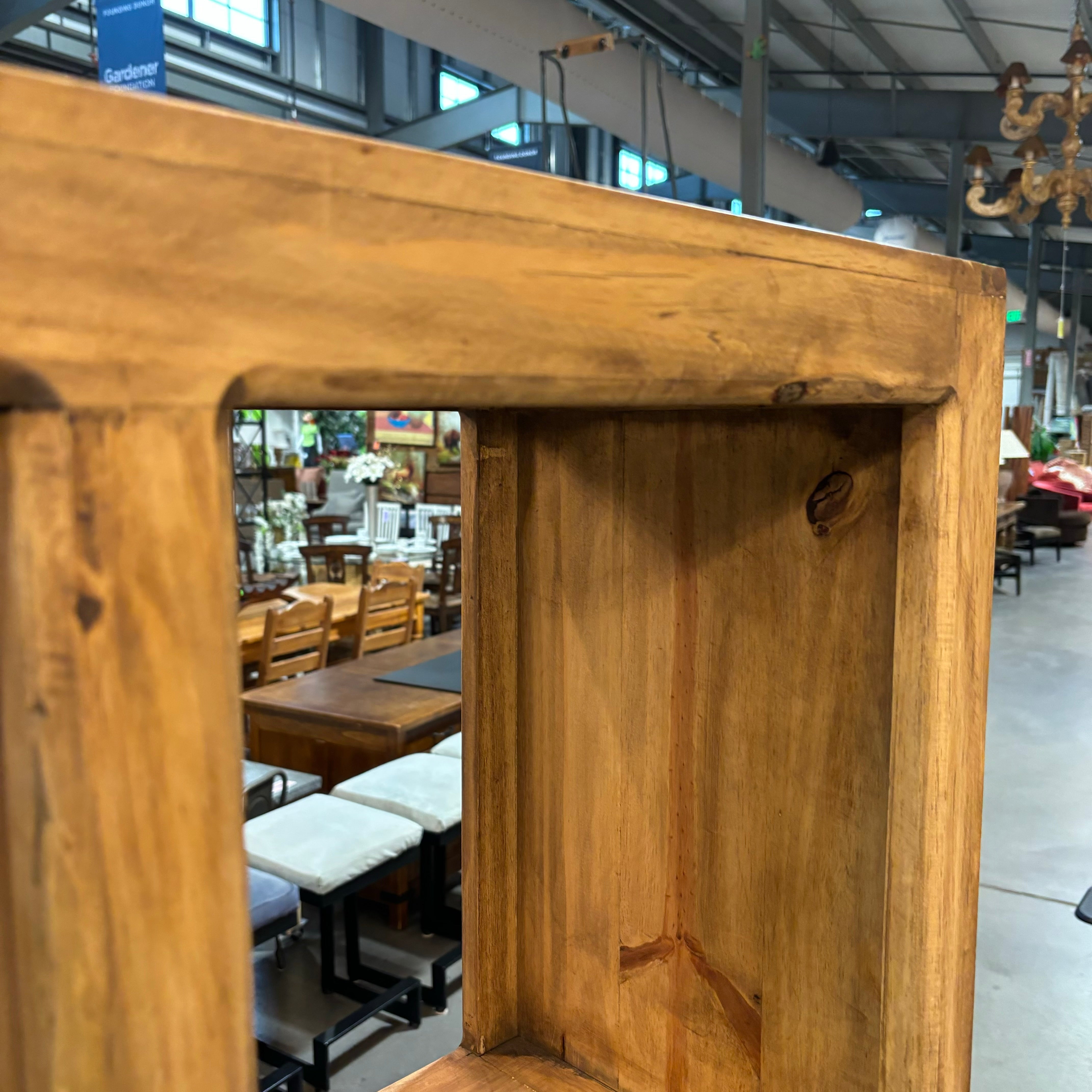 Natural Style Solid Pine 9 Cubby with 3 Drawers Bookcase 49"x 14"x 75"