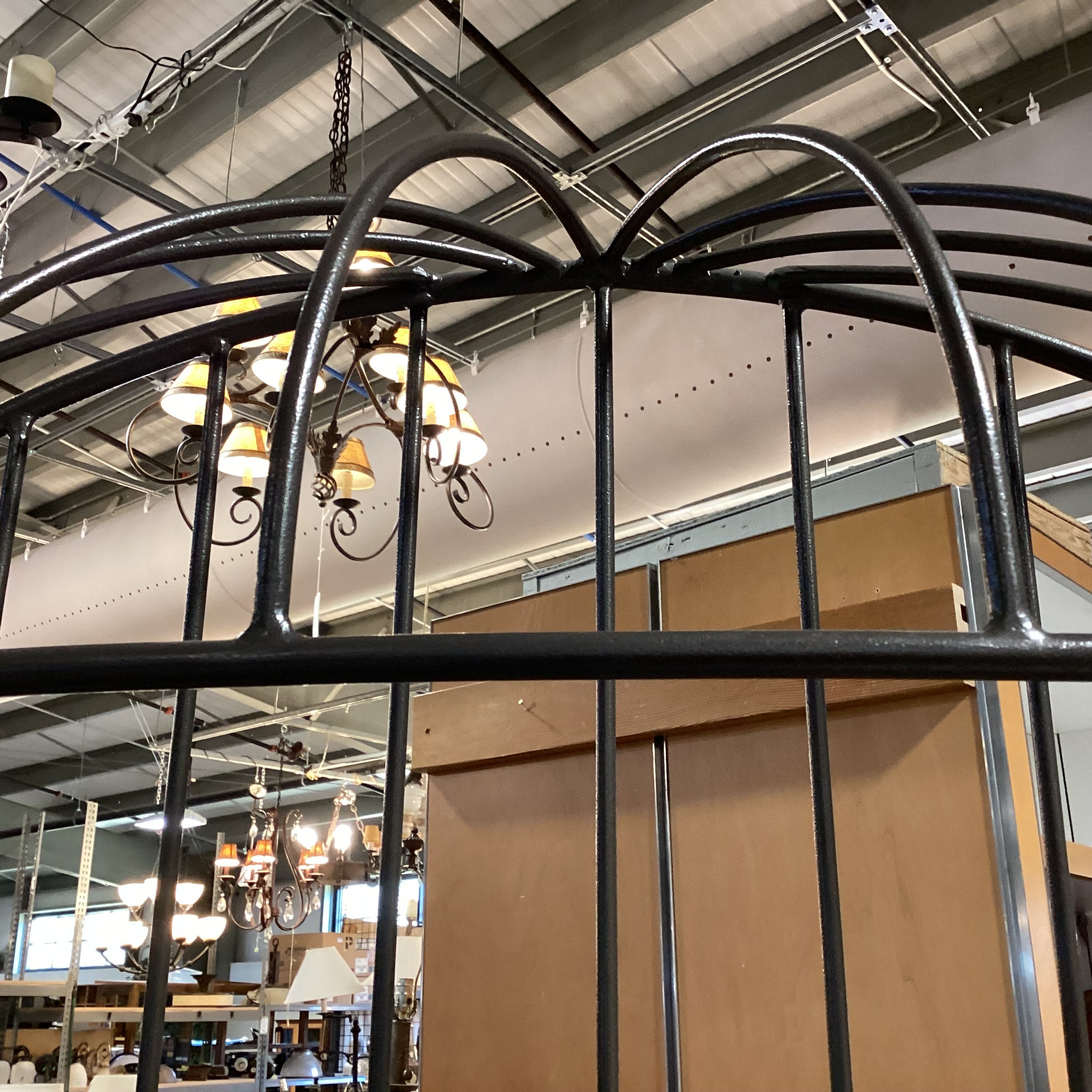 Iron with Dome Top & Glass Bakers & Wine Rack Shelves 44"x 18"x 83"