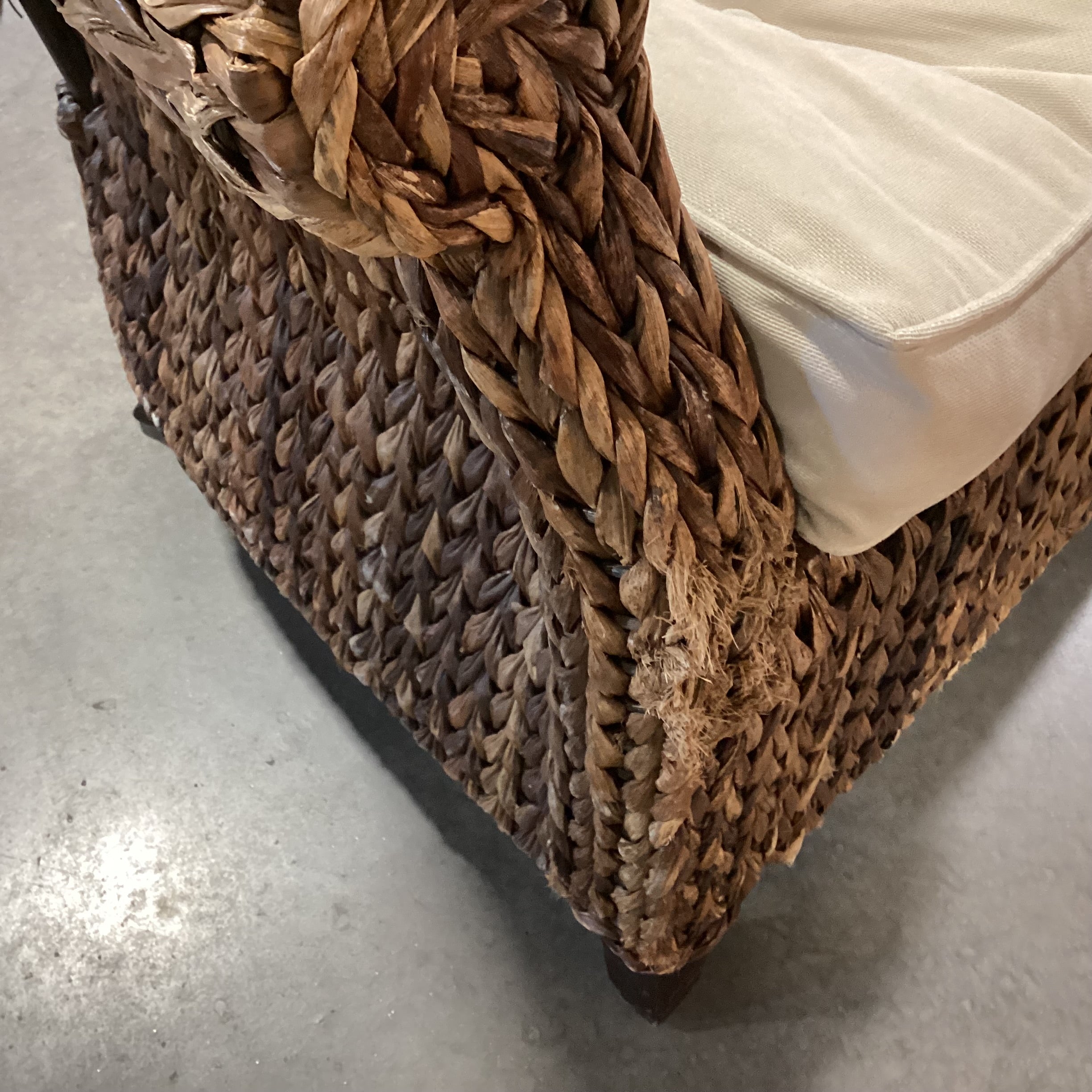Pier One Seagrass Woven with Cushion Wing Chair 32"x 30"x 41"