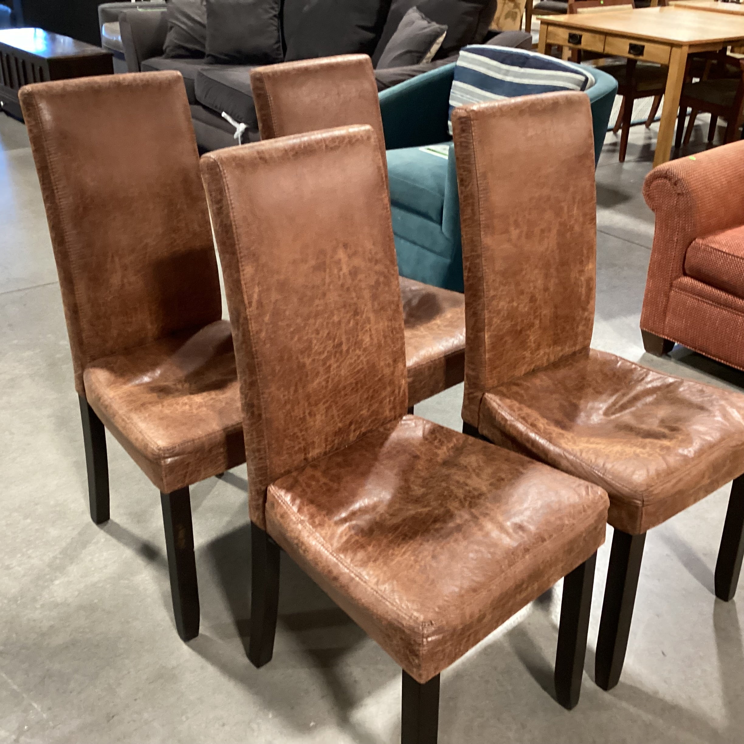 SET of 4 Faux Leather Dining Chairs 19"x 20"x 40"
