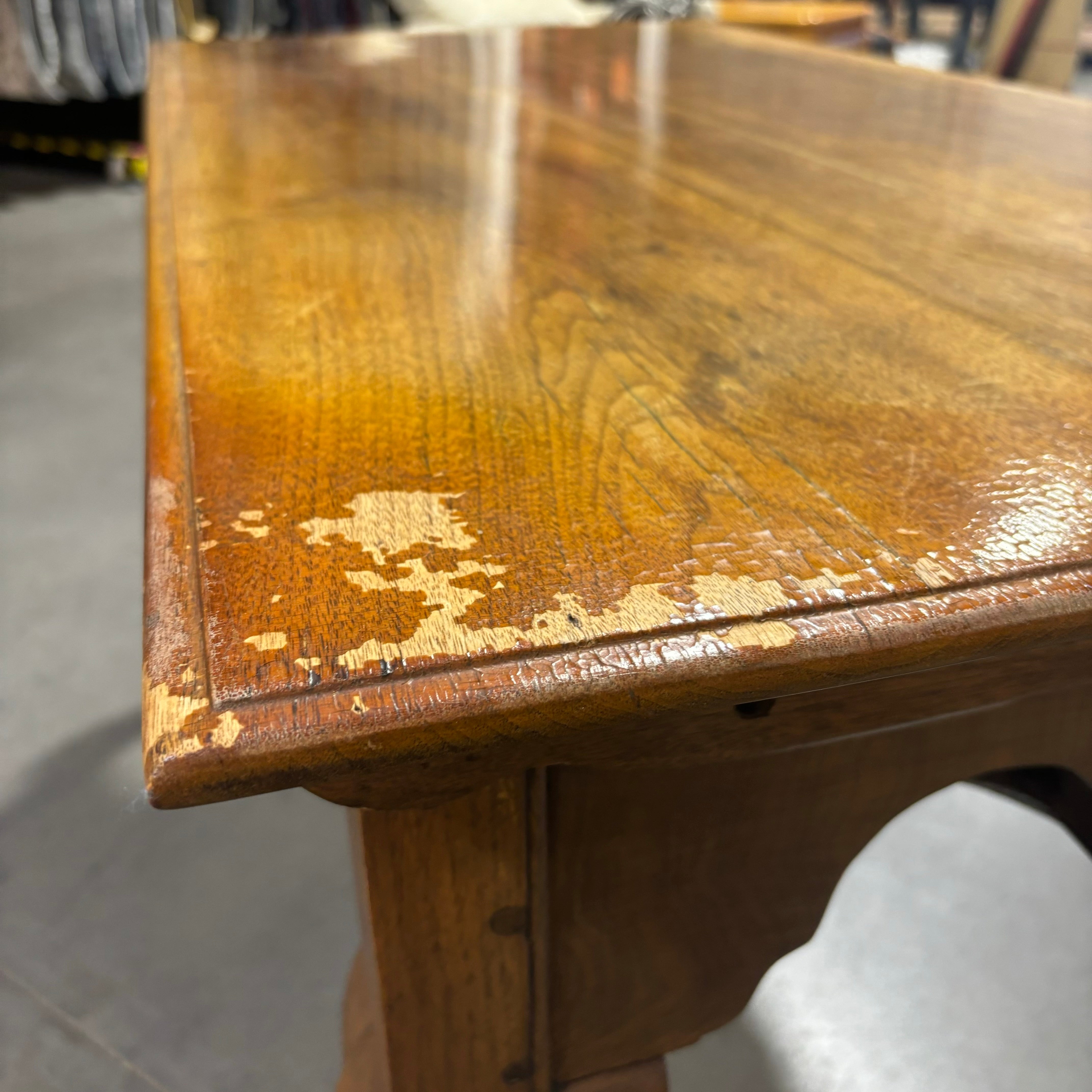 Antique Walnut with Claw and Ball Feet & Brass Accents 3 Drawer Desk 52"x 27"x 29"