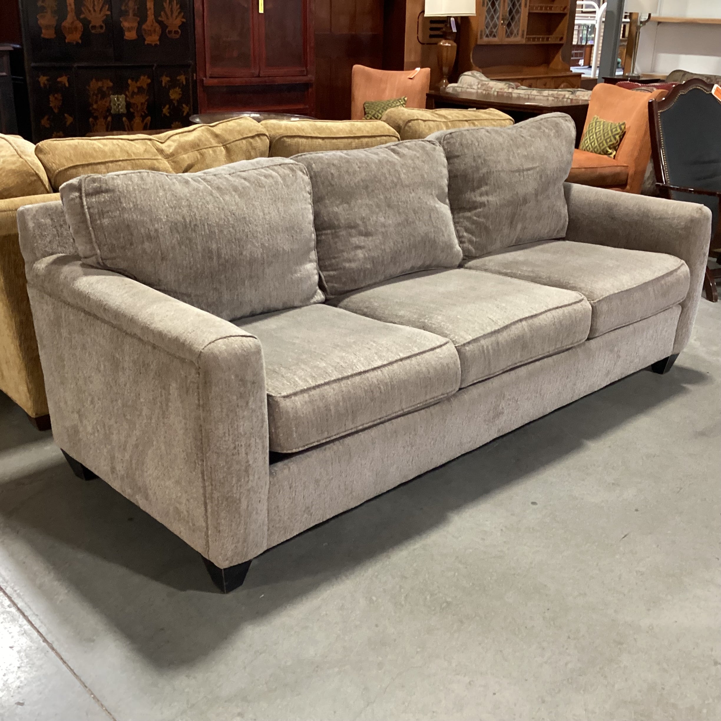 Colorado Style Home Furnishings Taupe Grey Woven Sofa 89"x 37"x 31"