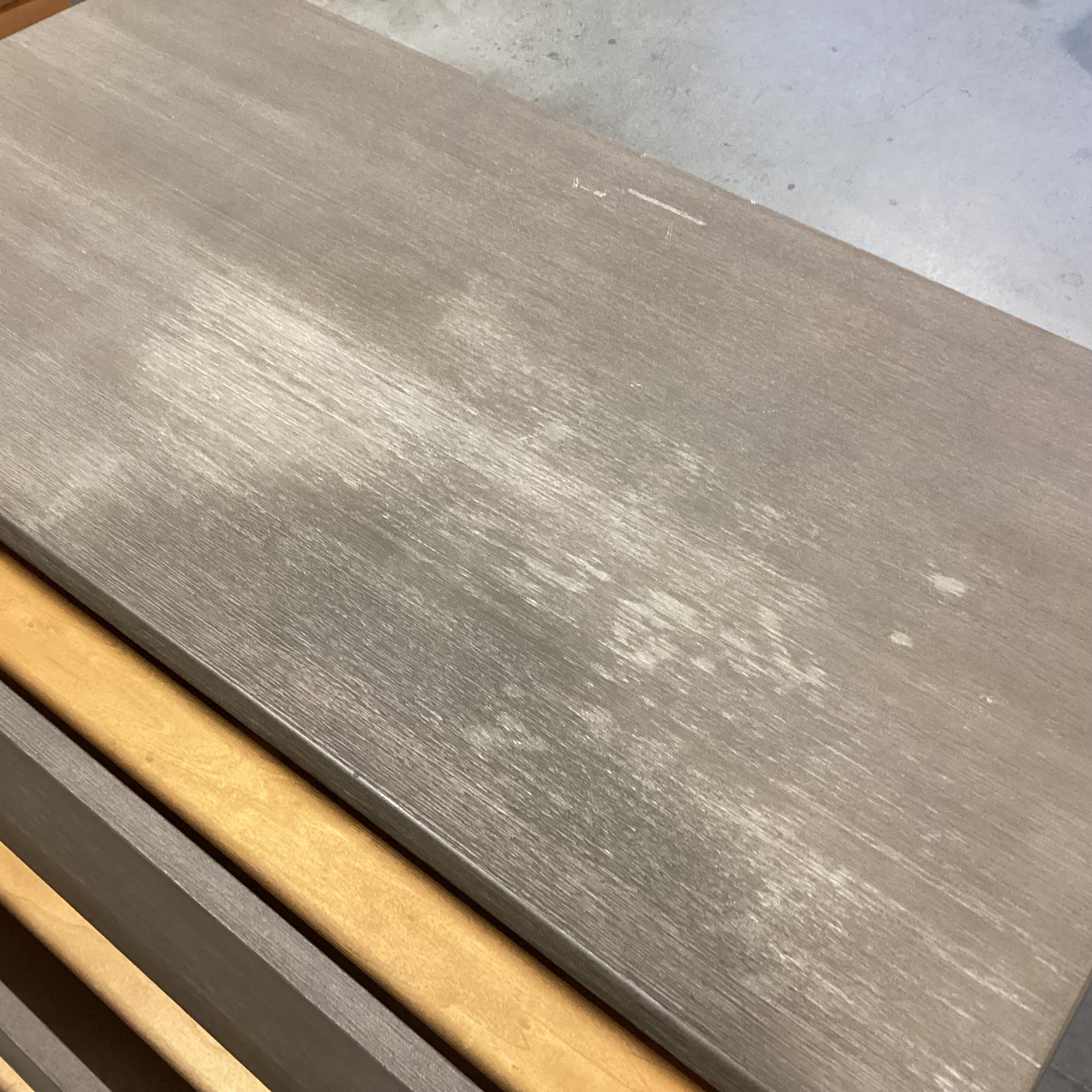 Williams Sonoma Grey Washed Finish Wood 3 Drawer Chest 32"x 16.5"x 34"