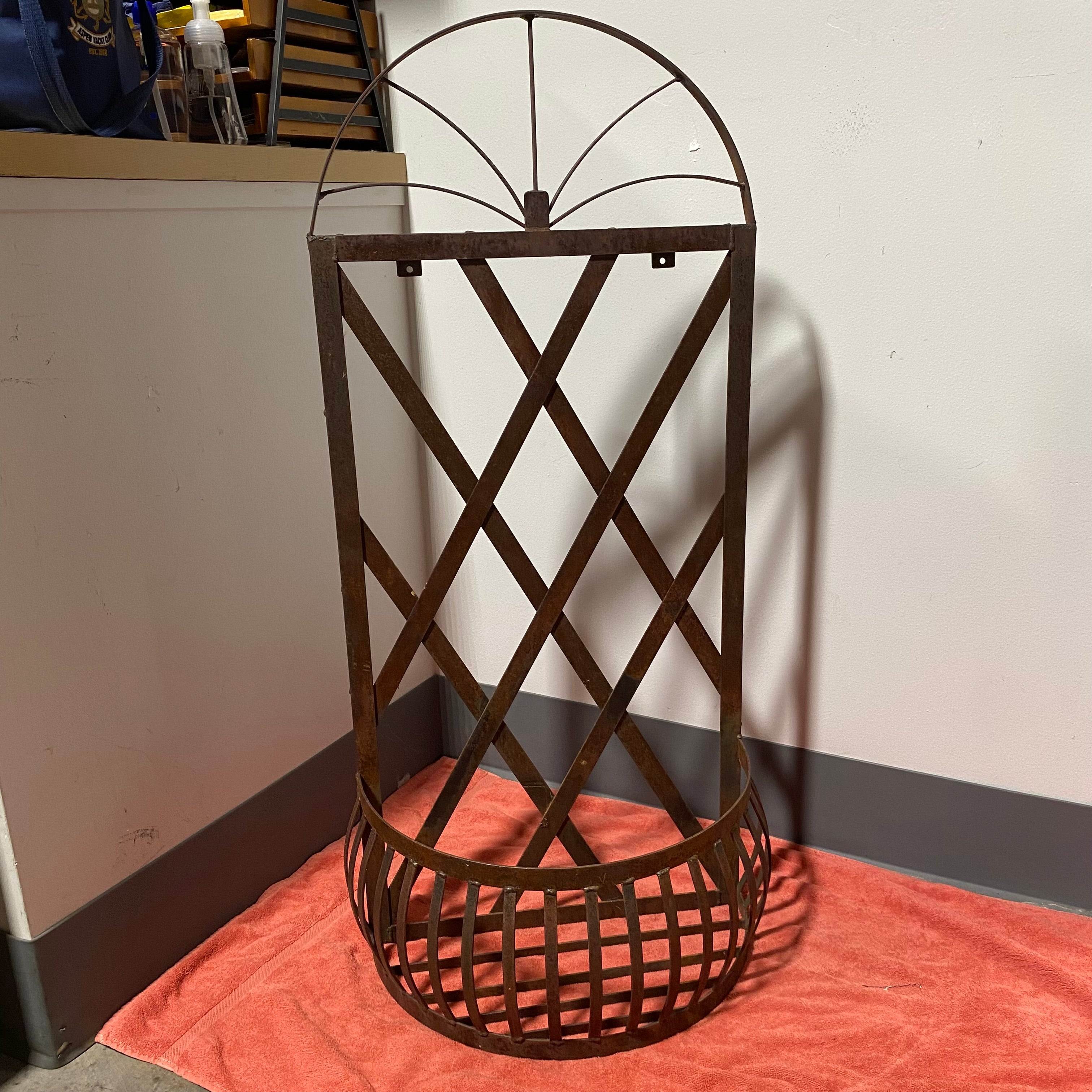 Large Vintage Metal Hanging Wall Planter 18"x 10"x 40"