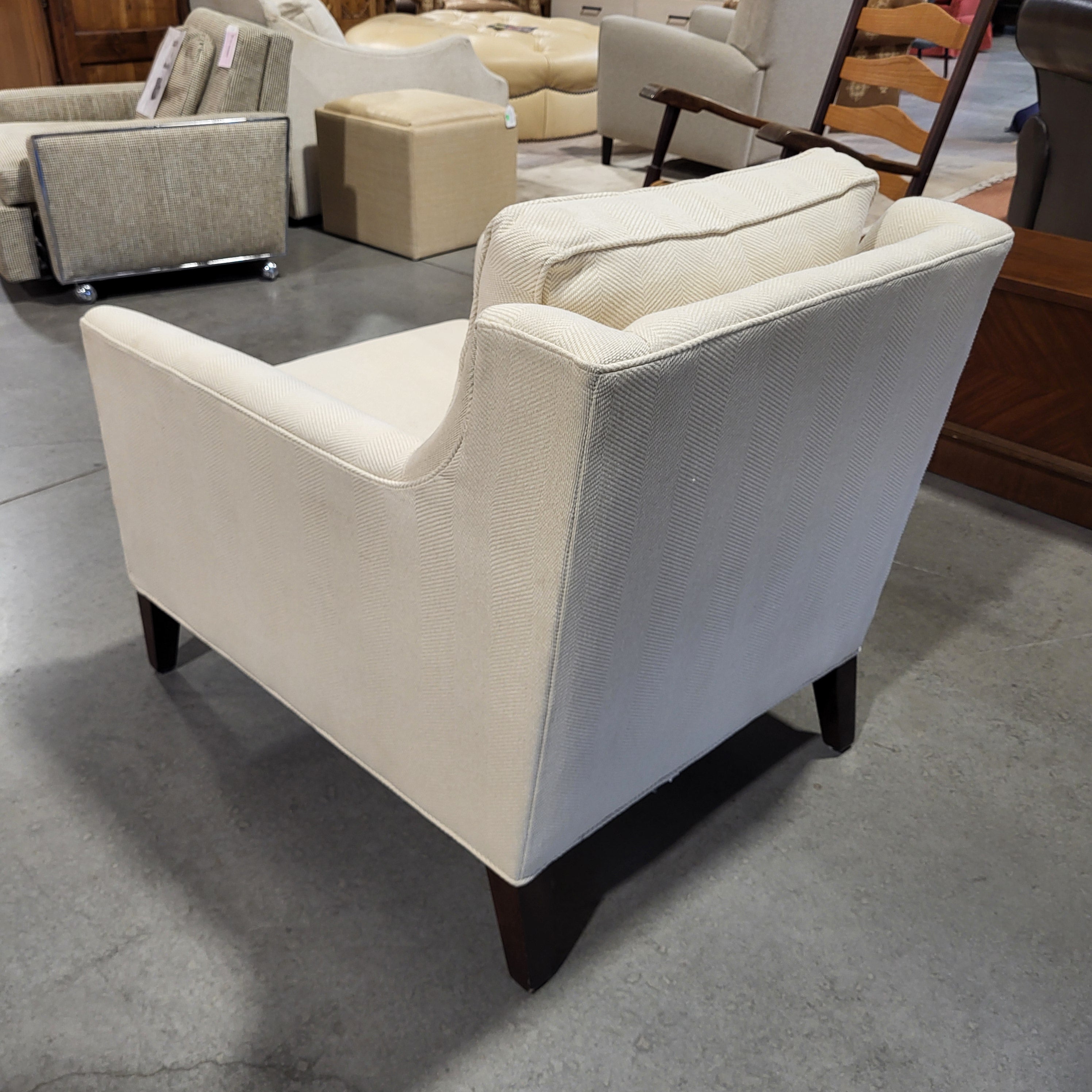 Mitchell Gold & Bob Williams Tan Woven with Ottoman Chair 30.5"x 36"x 31.5"