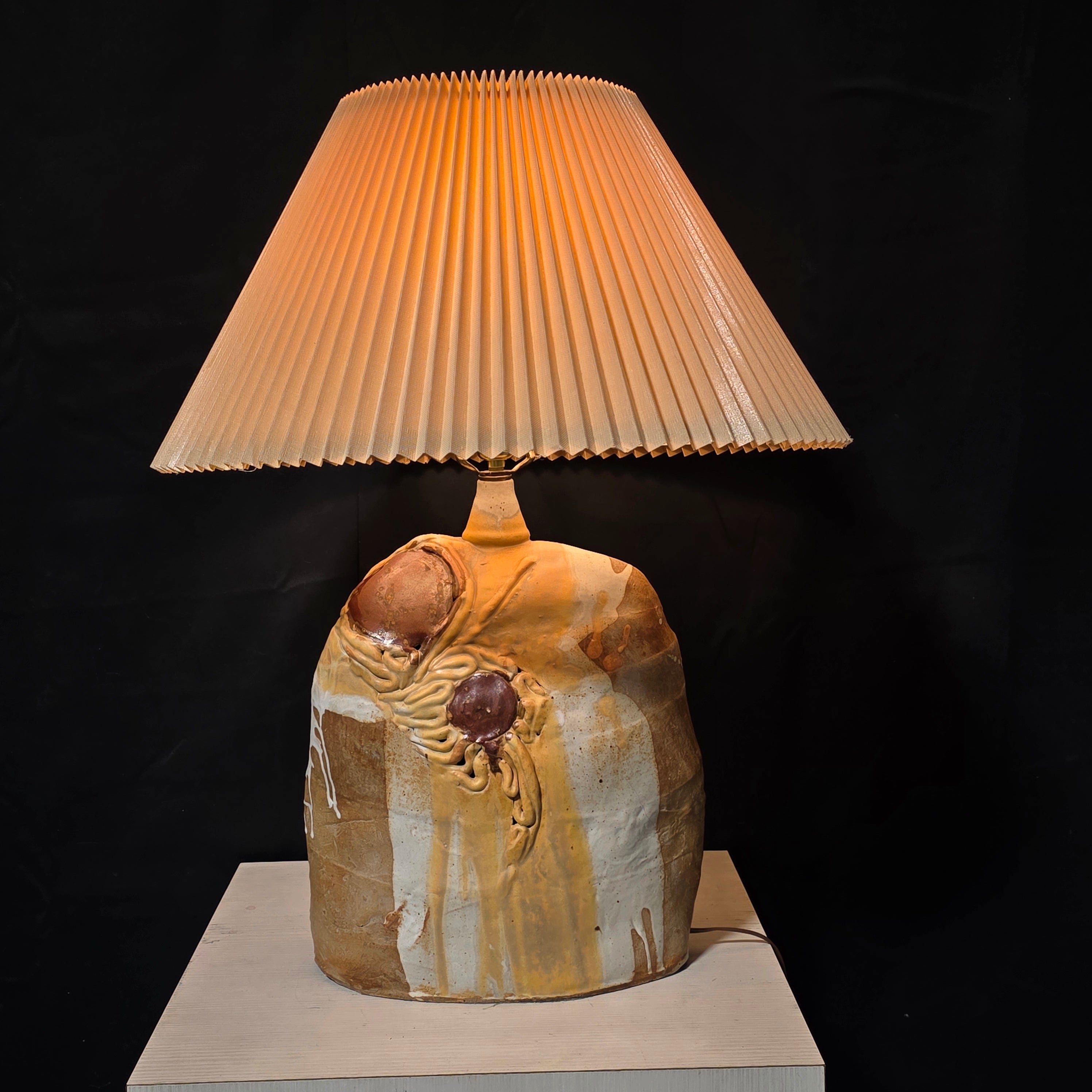 Unique Abstract Pottery Table Lamp 22" D x 28"