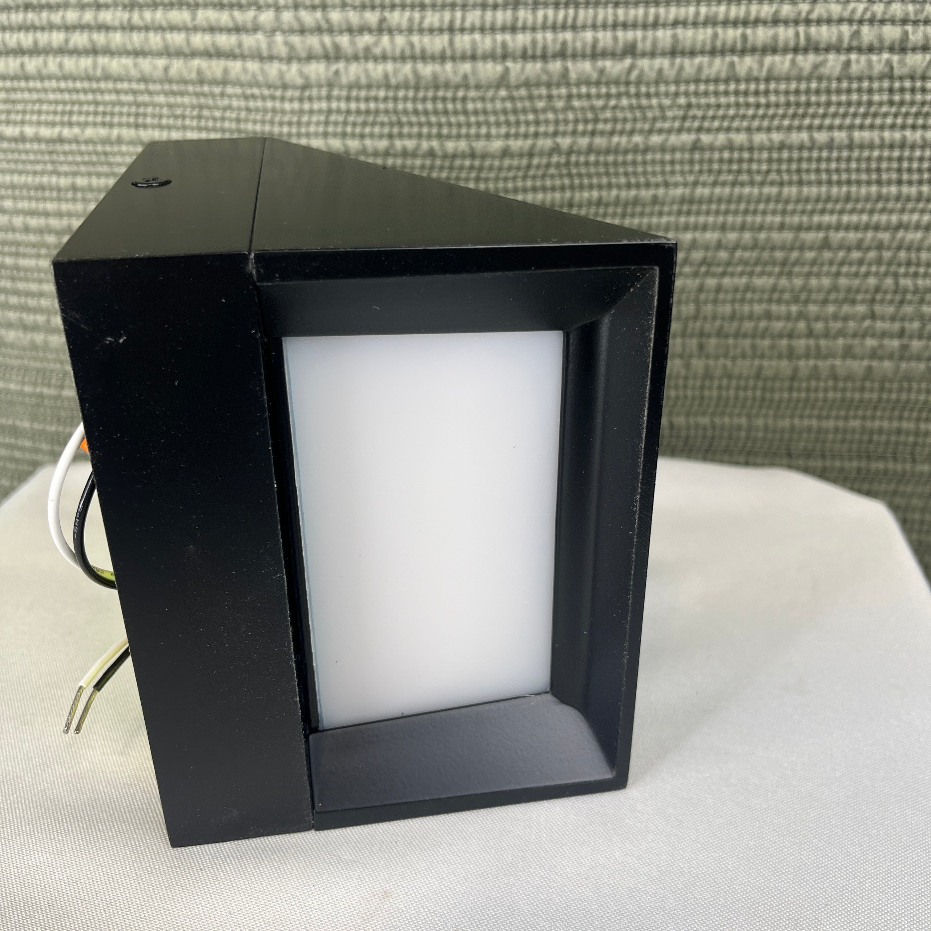 Tech Lighting X Visual Comfort Pitch Wall 1-Light LED Black Metal Outdoor Wall Sconce 5”x 5”x 3.9”