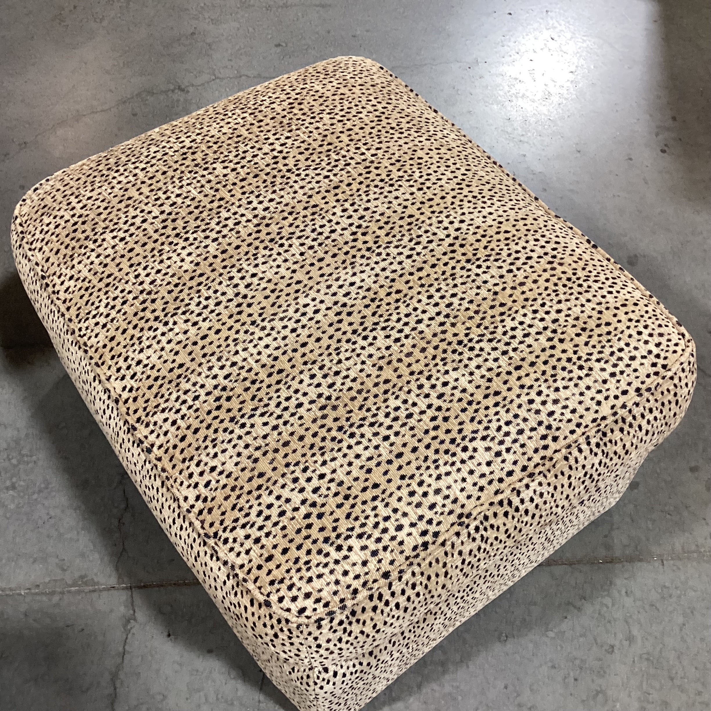 Custom Cheetah Print with Casters Ottoman 31"x 26" 17"