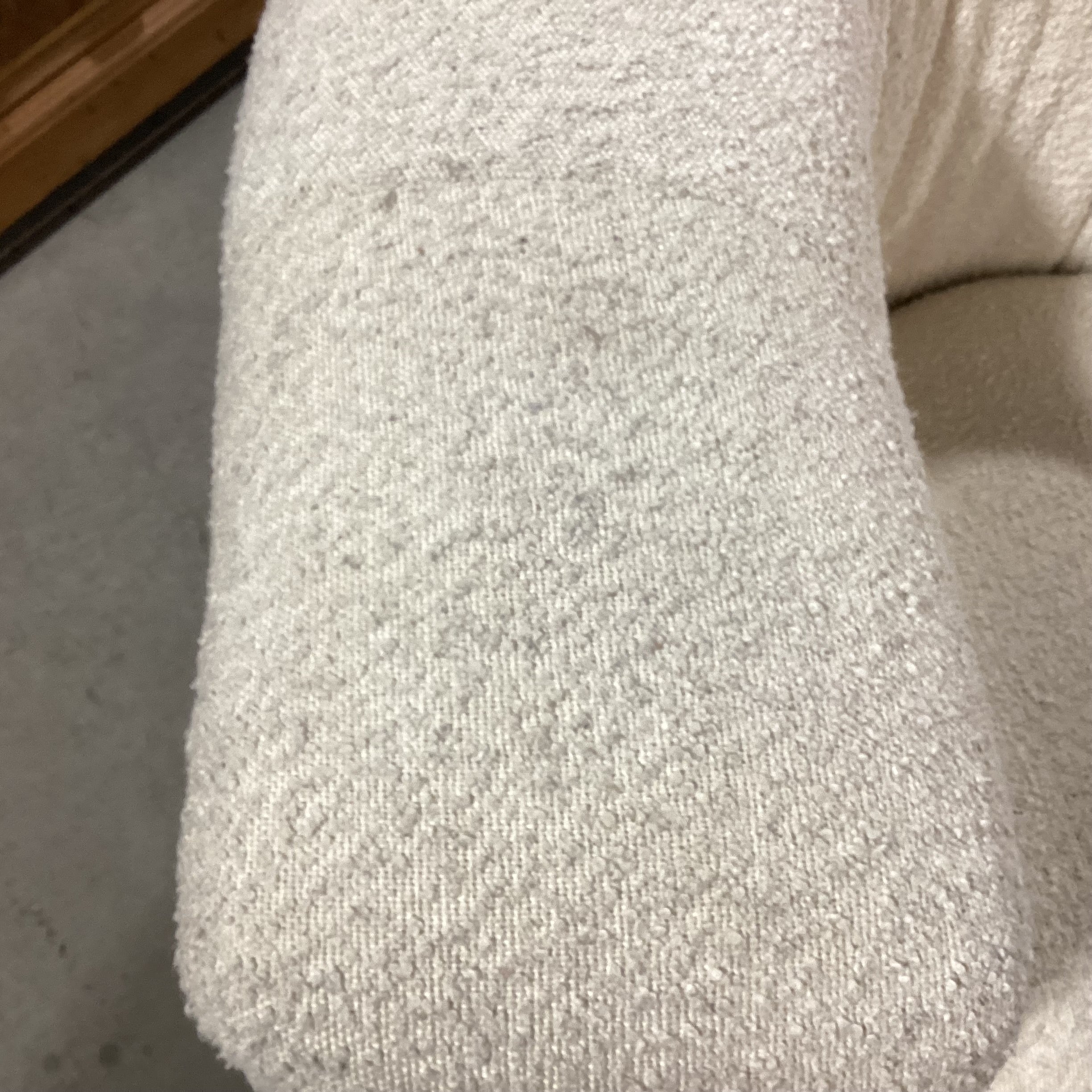 Contemporary Ivory Boucle Chair 41"x 34"x 29"